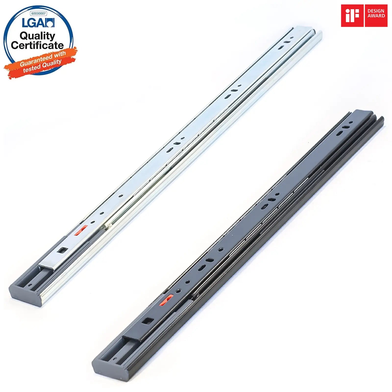 SAMET 46mm 45kg Soft Close Full Extension Ball Bearing Drawer Runners - Decor And Decor