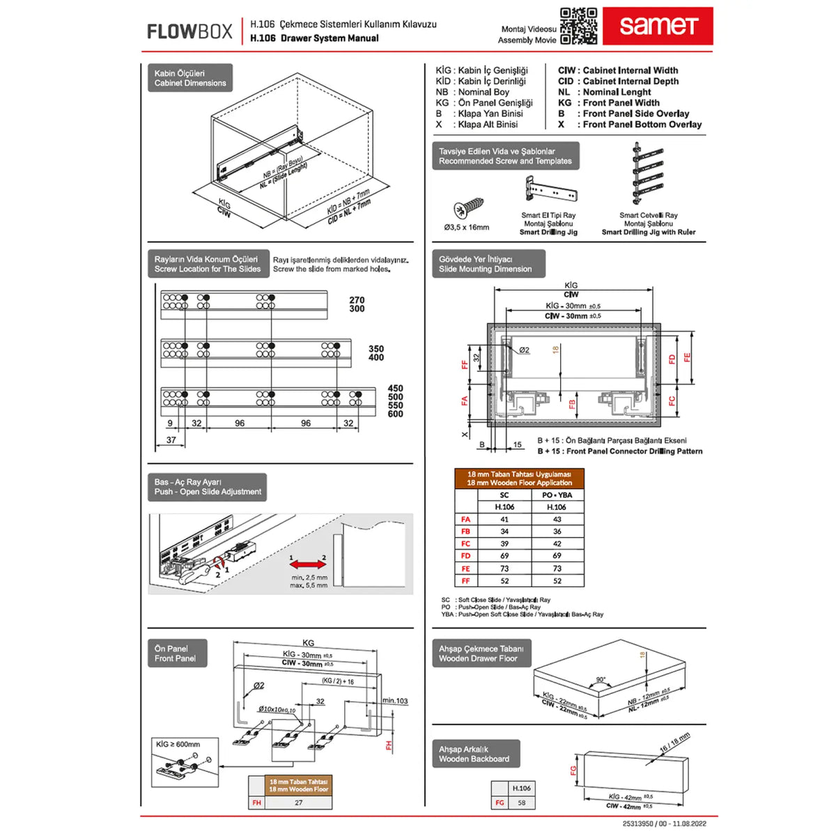 SAMET Push to Open Soft Close Box Slim Sides Drawer Runners – view 8