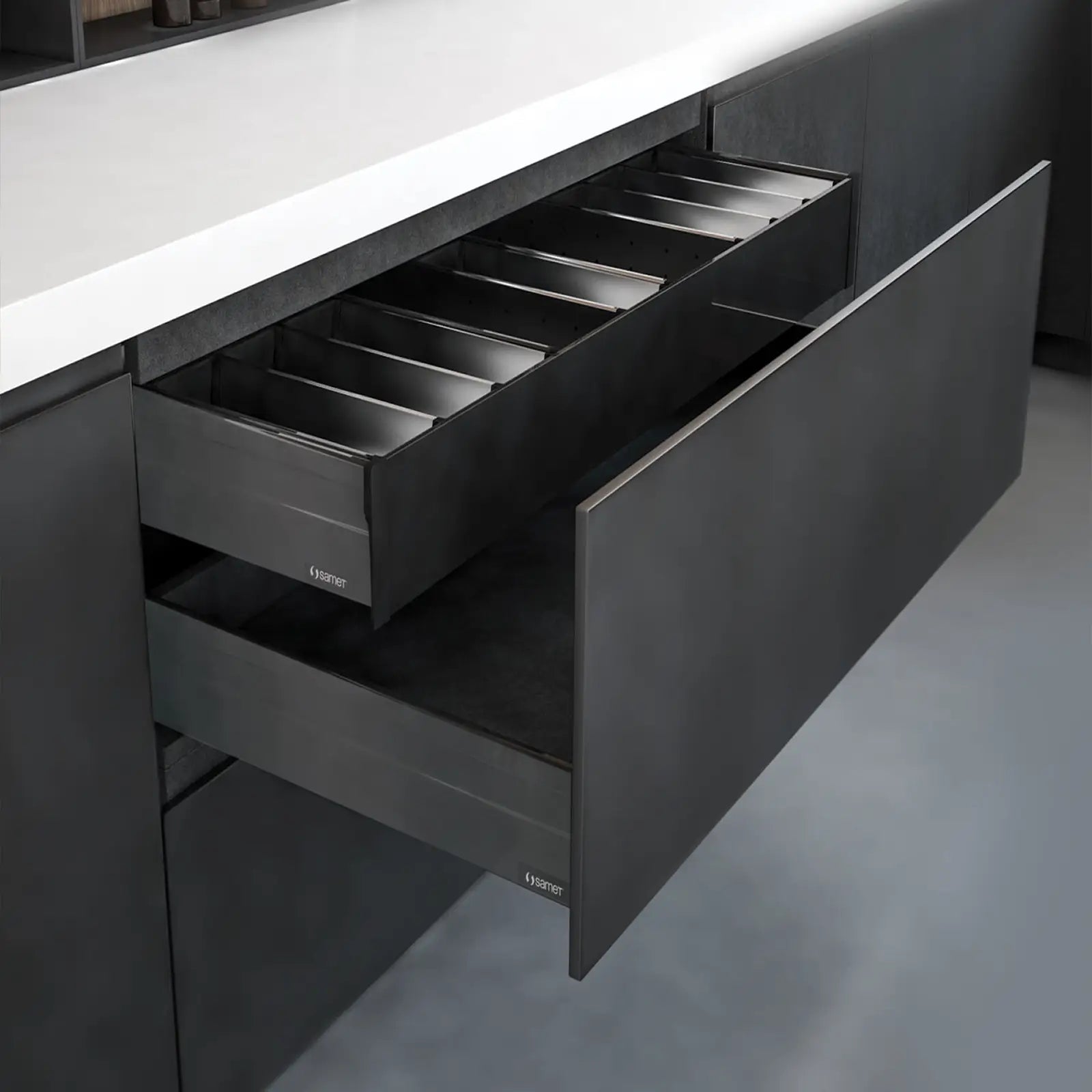 SAMET Push to Open Soft Close Box Slim Sides Drawer Runners - Decor And Decor