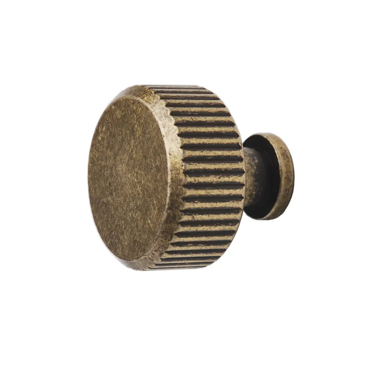 Antique Brass Sienna Lines Knurled Round Cabinet Knob for elegant decor accents