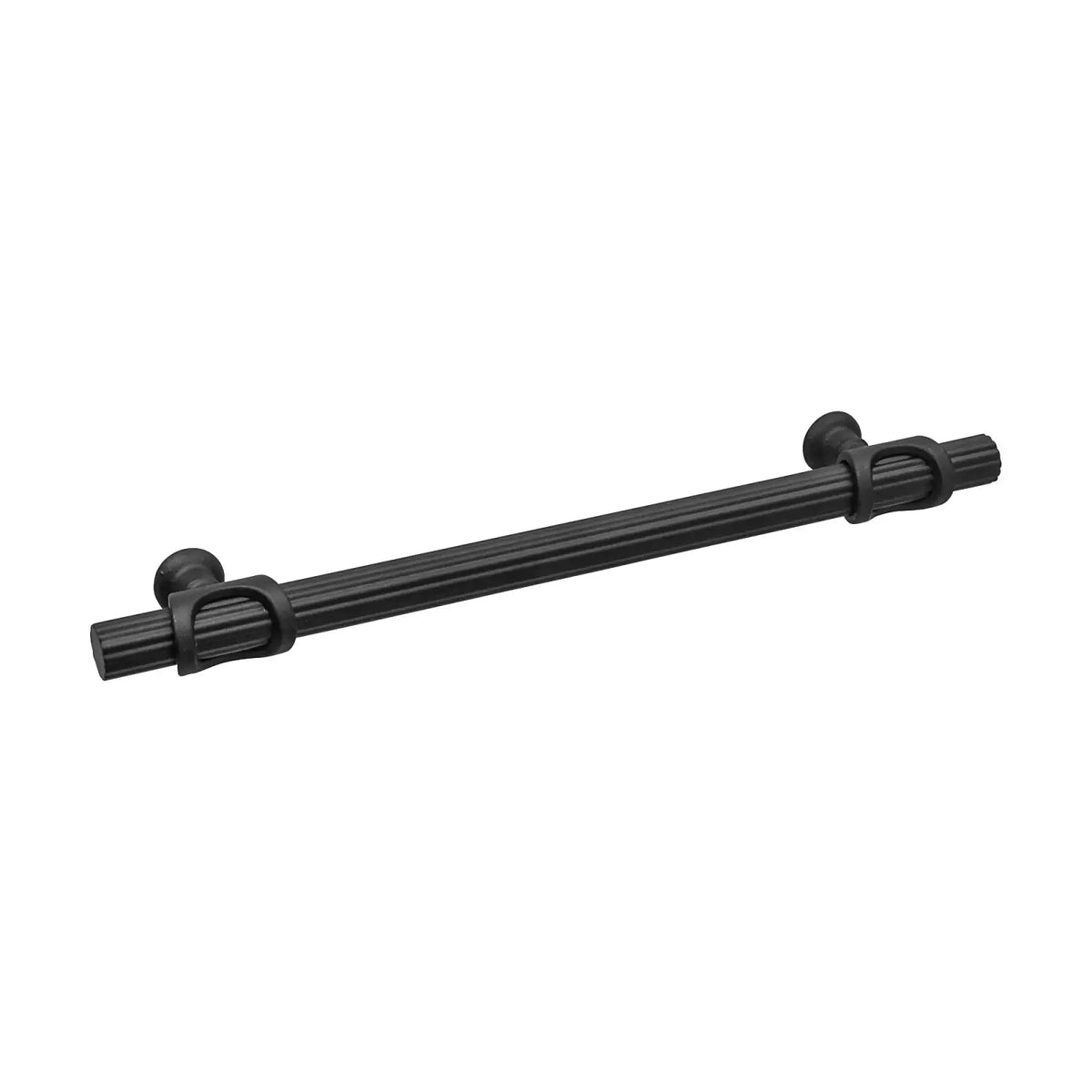 Sienna - Lines Knurled T-Bar Kitchen Cabinet Pull Handle - Matt Black - Cupboard Handles - Sleek Finish
