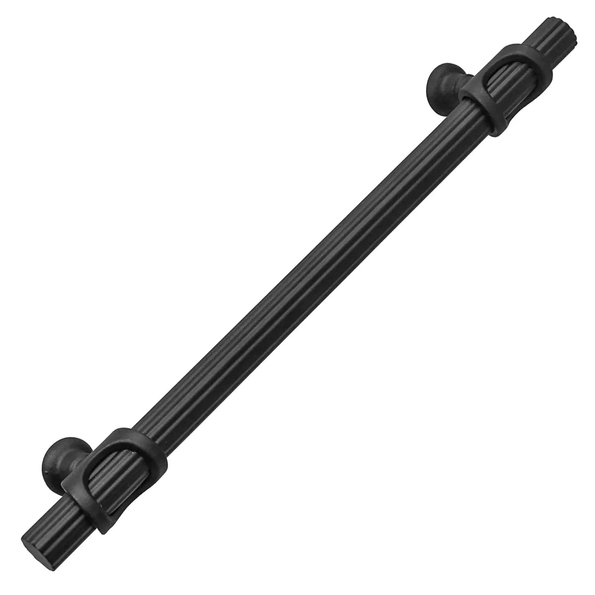 Sienna - Lines Knurled T-Bar Kitchen Cabinet Pull Handle - Matt Black - Cupboard Handles - Sleek Finish