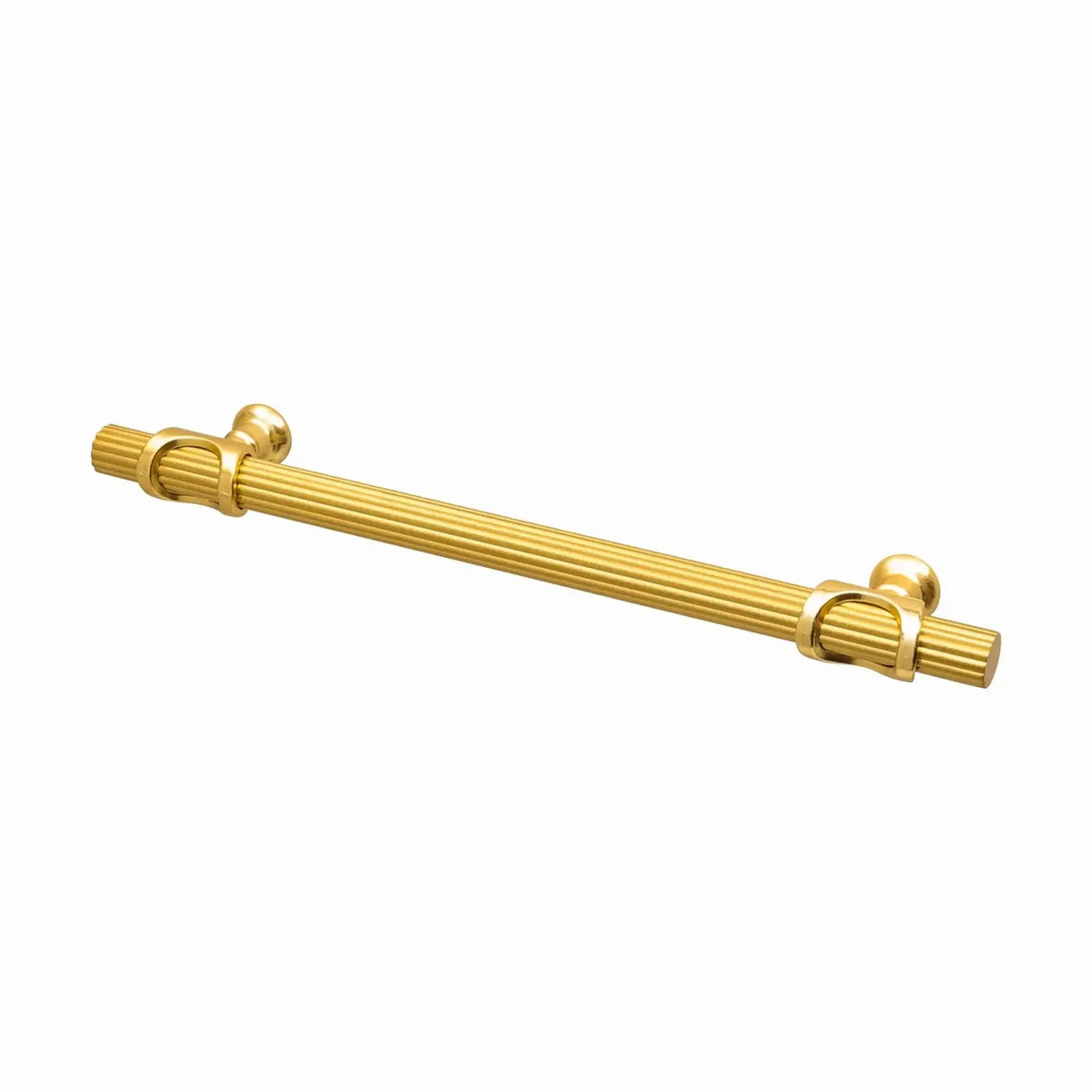 Sienna - Lines Knurled T-Bar Kitchen Cabinet Pull Handle - Matt Gold