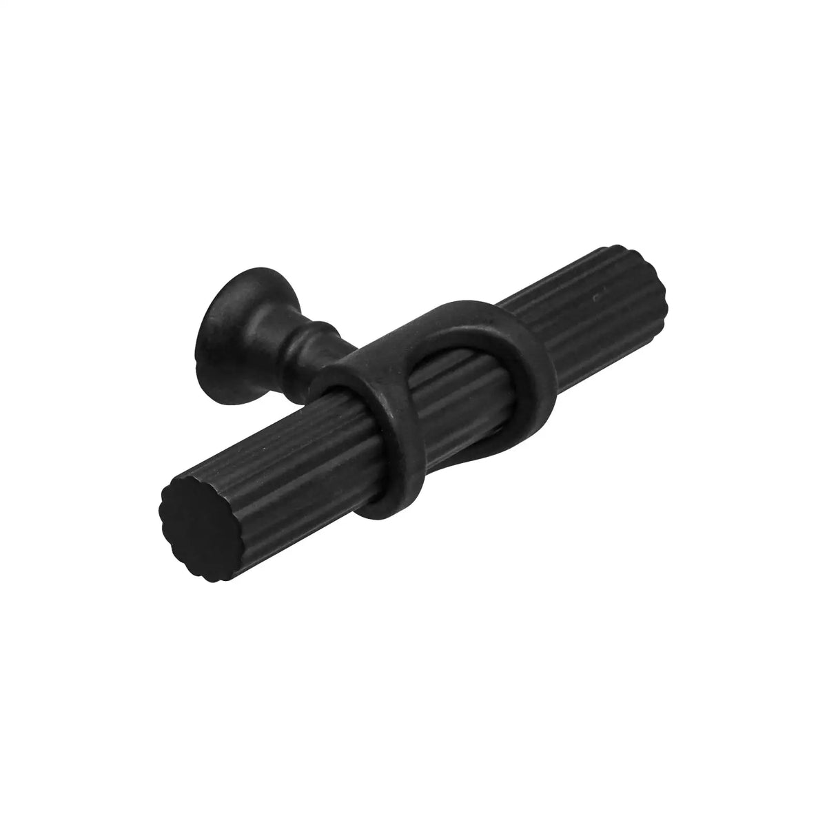 Sienna - Lines Knurled T-Bar Kitchen Cabinet Pull Knob - Matt Black - Knobs – Elegant Design