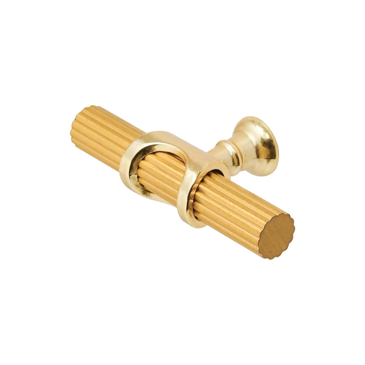 Sienna - Lines Knurled T-Bar Kitchen Cabinet Pull Knob - Matt Gold