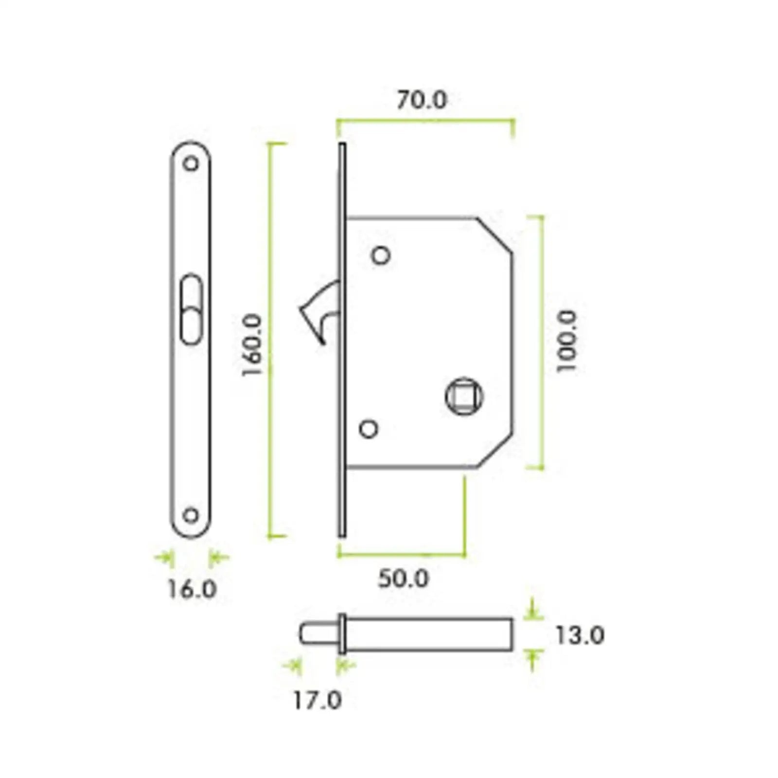 Sliding Door Privacy Lock Set For 35-45mm Thick Doors - Decor And Decor