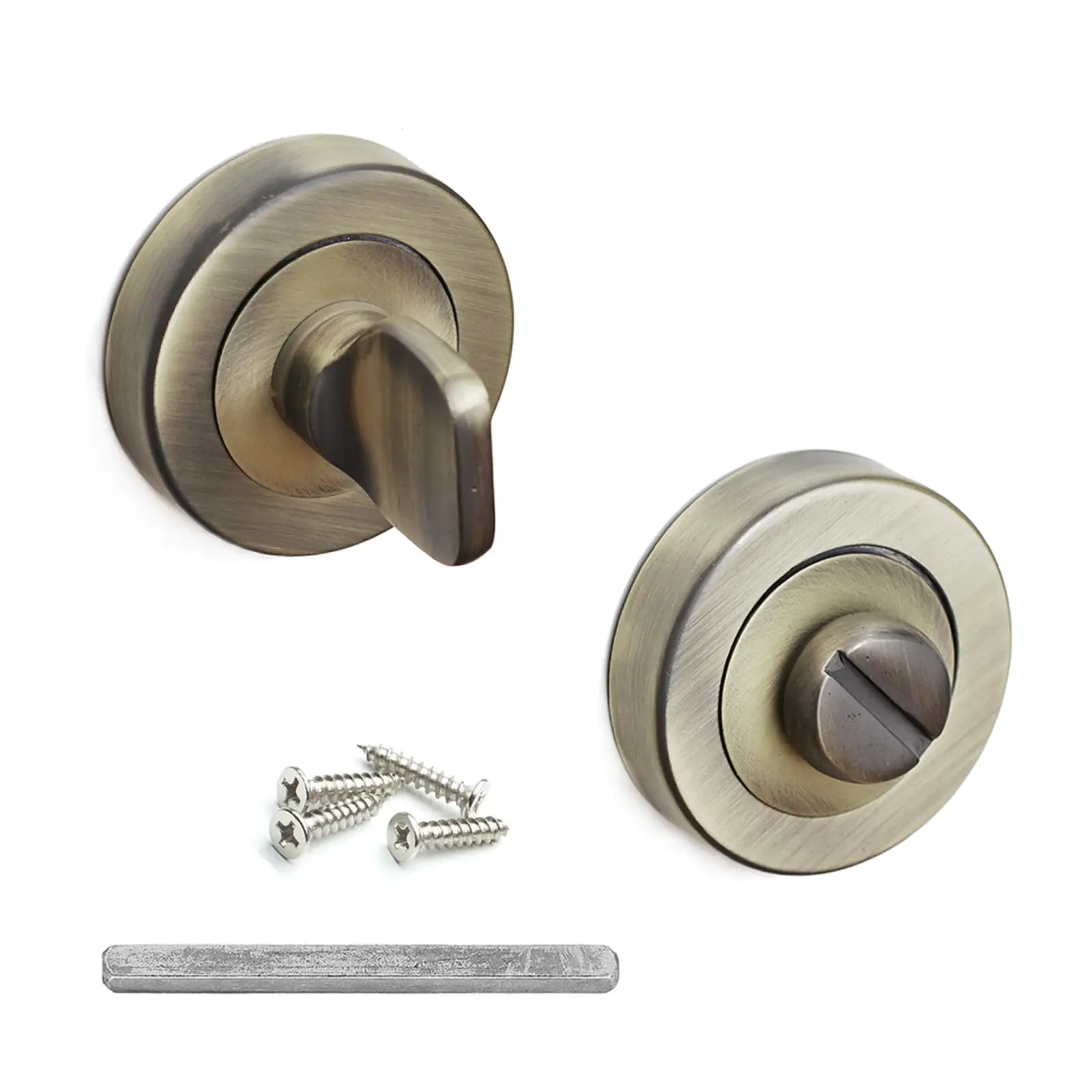 Solace Antique Brass Bathroom Door Lever Handles - Bathroom Kit Set - Decor And Decor