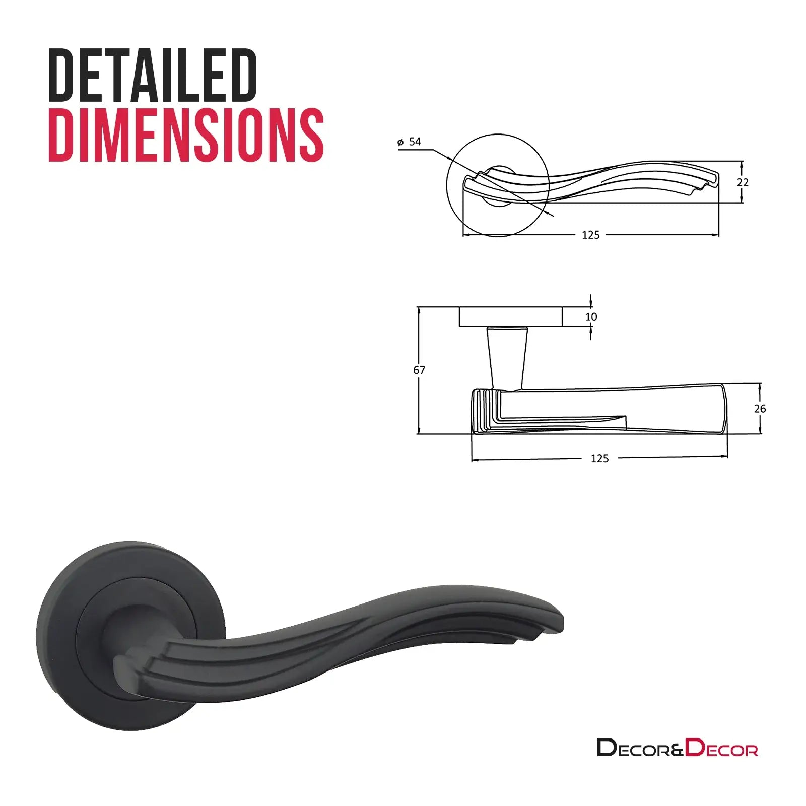 Solace Matt Black Passage Door Lever Handles - Latch And Hinge Set - & - Complete