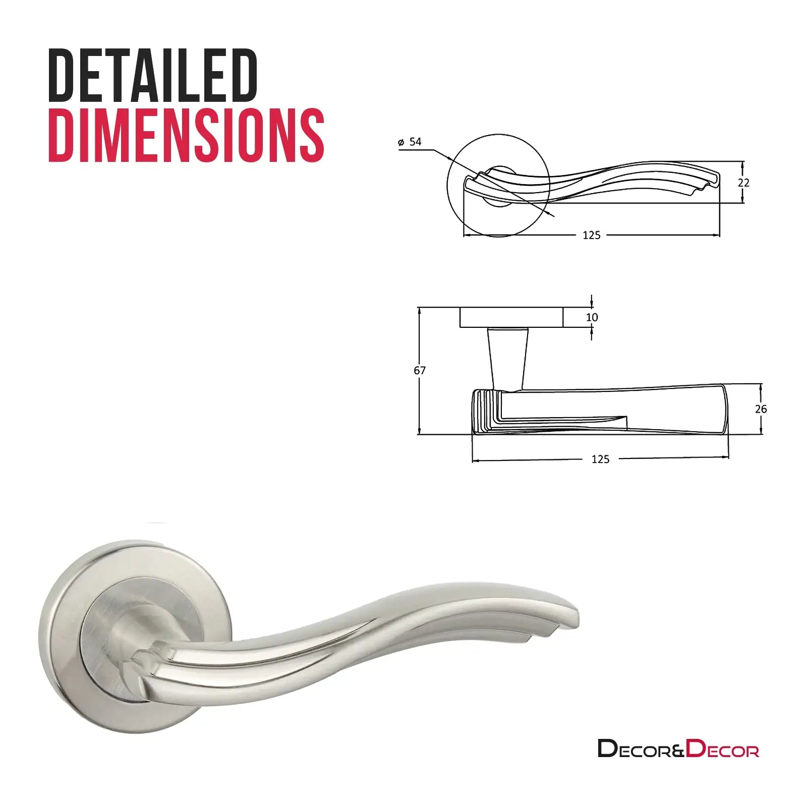 Satin Nickel door handle dimensions for Solace Satin Nickel Passage Door Lever Handles