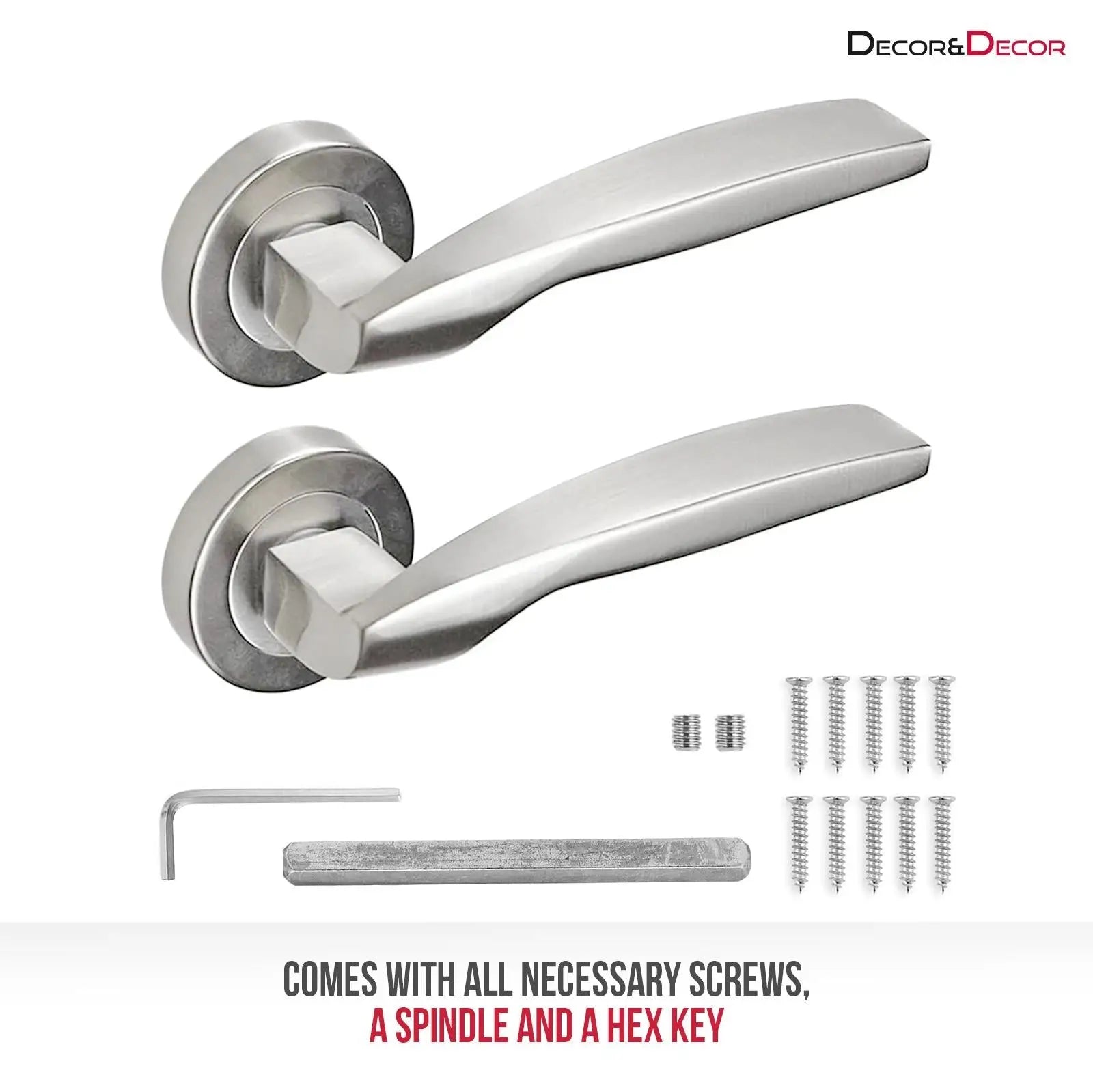 Solitude Door lever Satin Nickel - Latch And Hinge Set - & Sleek Lever in - Enhance Style Security