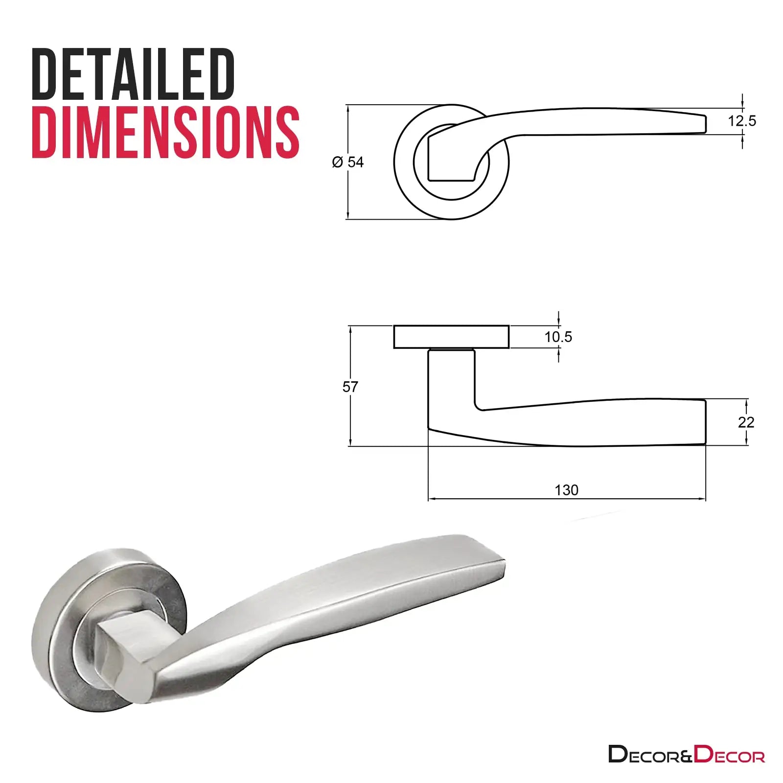 Solitude Door lever Satin Nickel - Latch And Hinge Set - & Sleek Lever in - Enhance Style Security