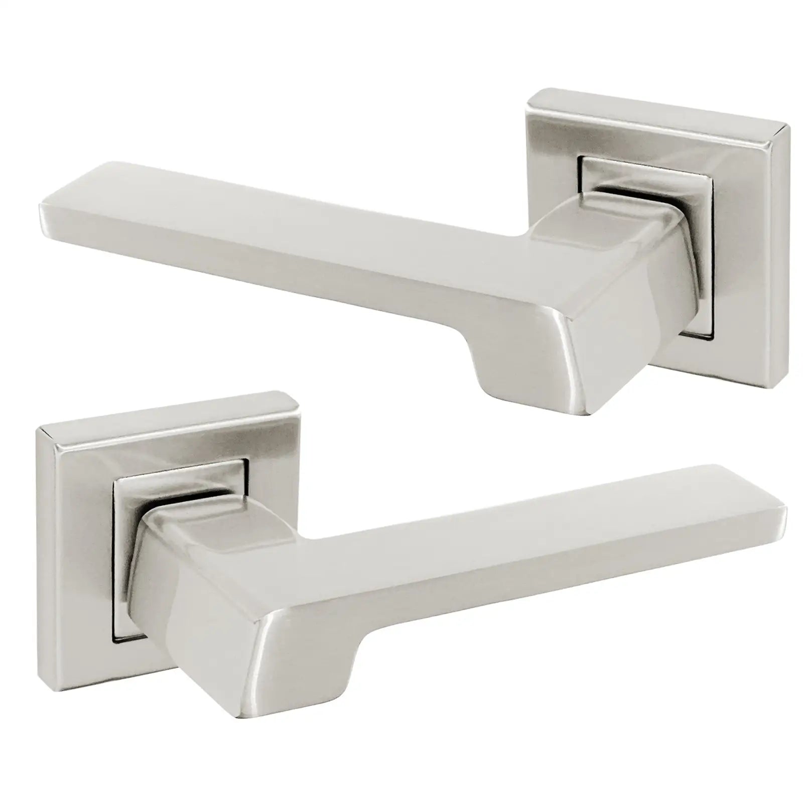 Spectra Satin Nickel Door Lever Handles - Pair of Handles - Decor And Decor