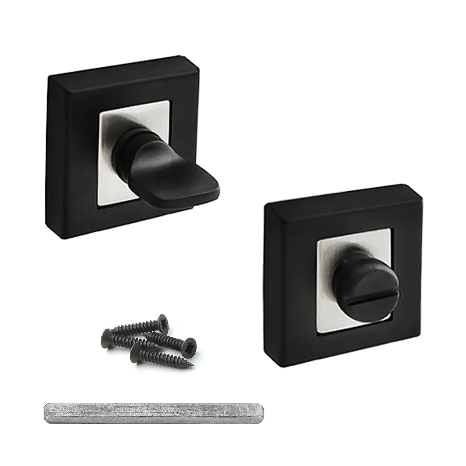 Square Bathroom Thumb Turn And Release Set - Duo Finish - Decor And Decor