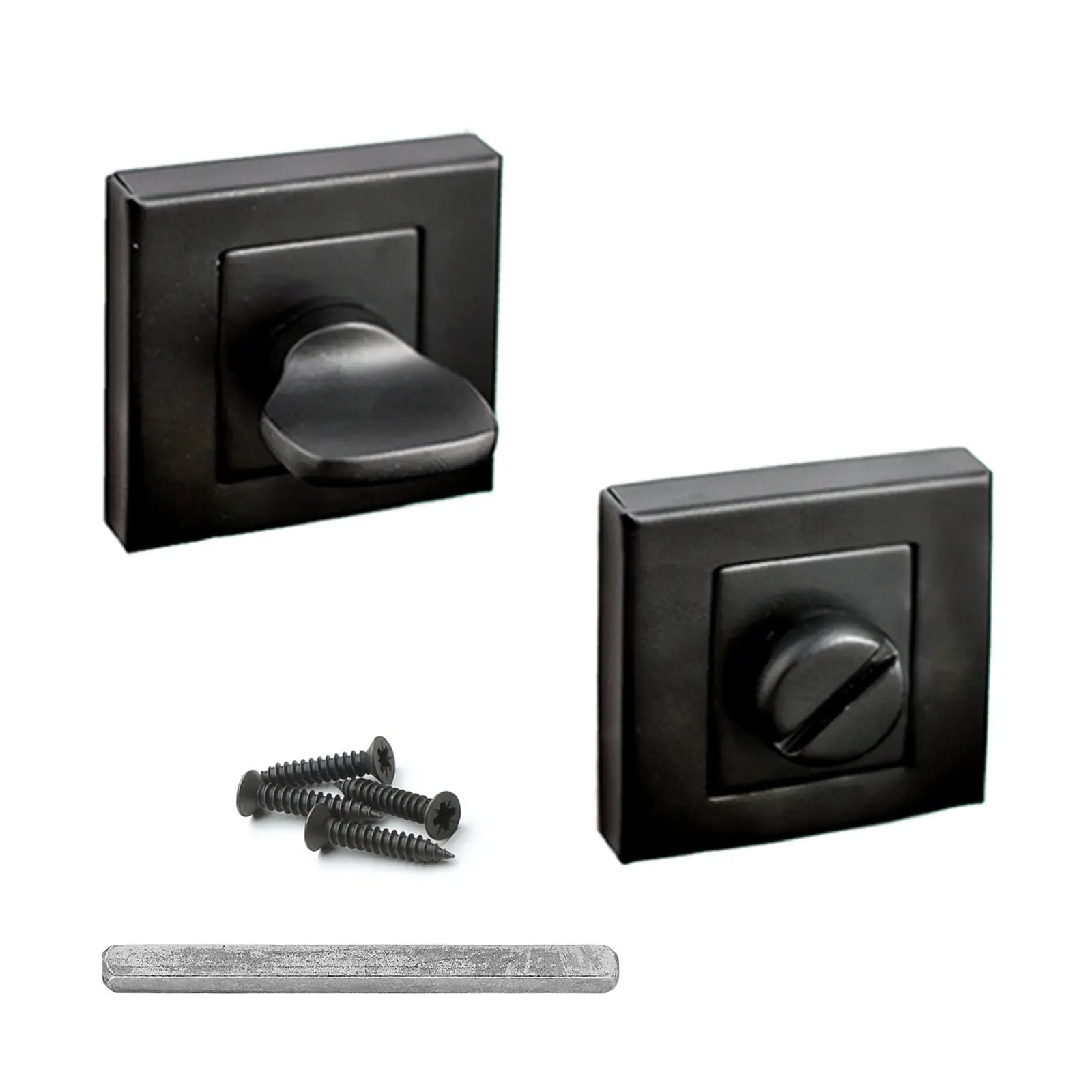 Square Bathroom Thumb Turn And Release Set - Matt Black - Decor And Decor