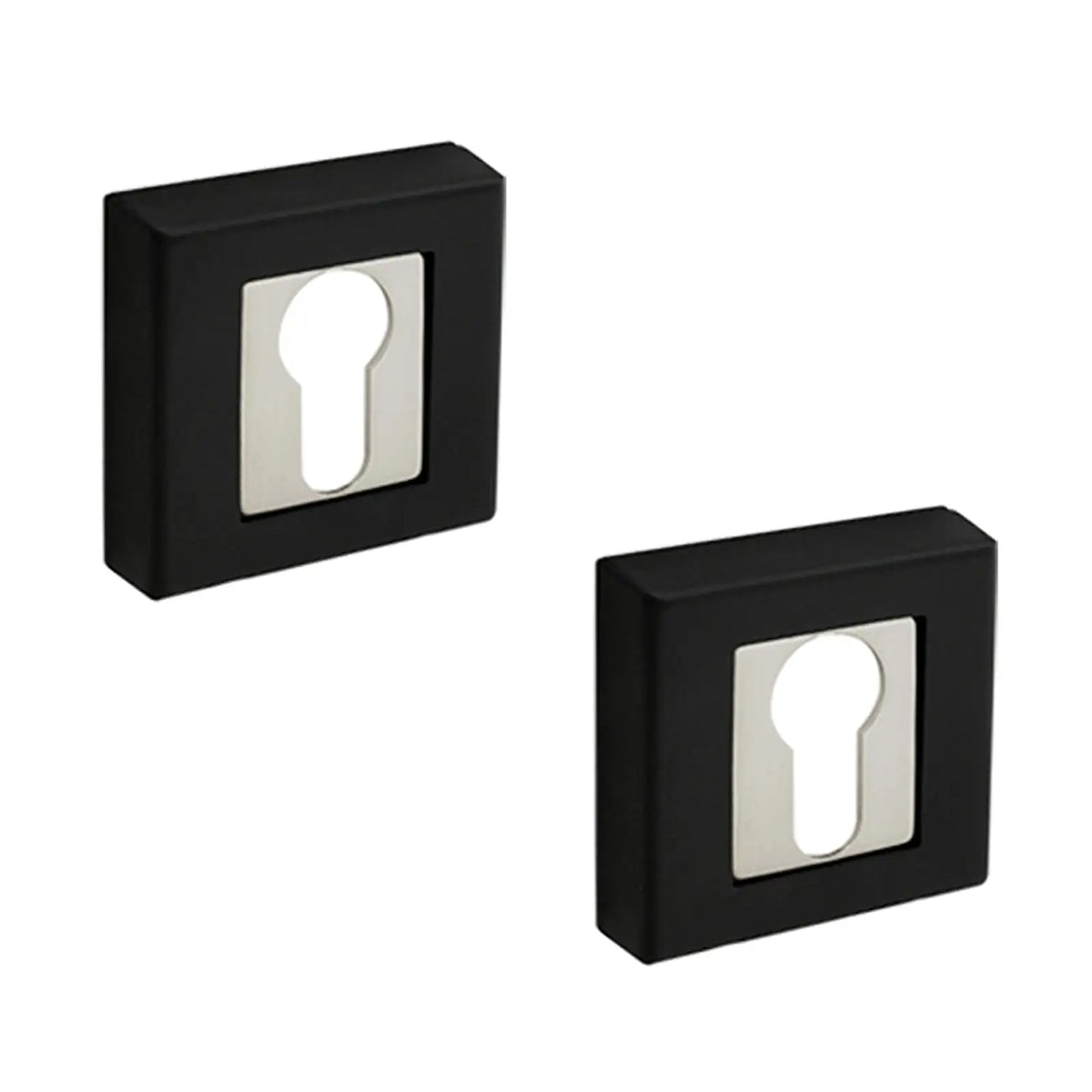 Square Euro Cylinder Keyhole Cover Escutcheon - Duo Finish
