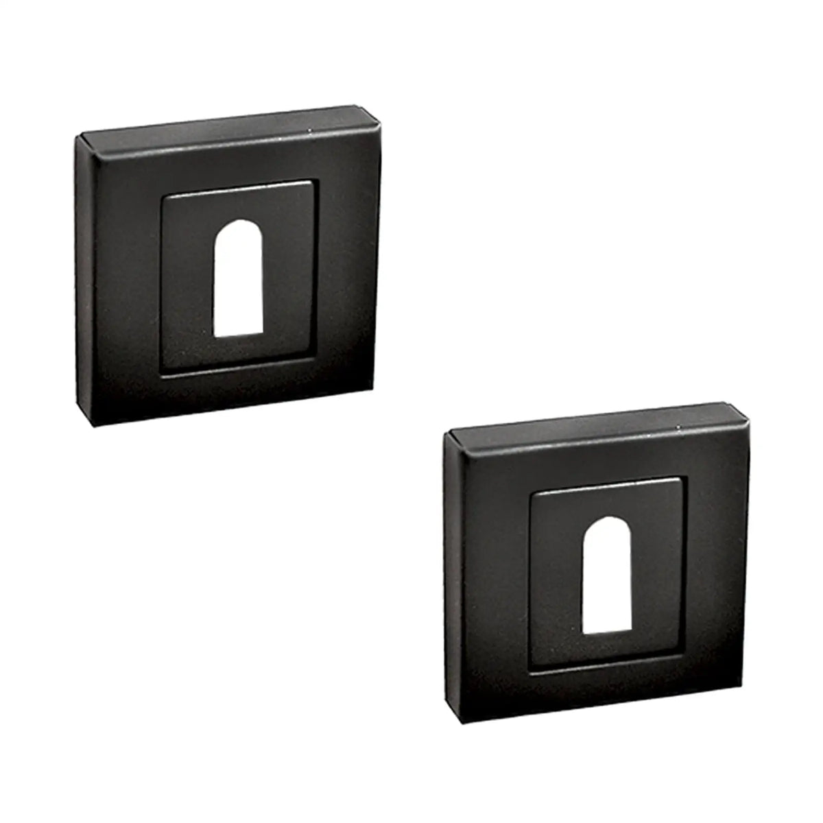 Square Keyhole Cover Escutcheon - Matt Black