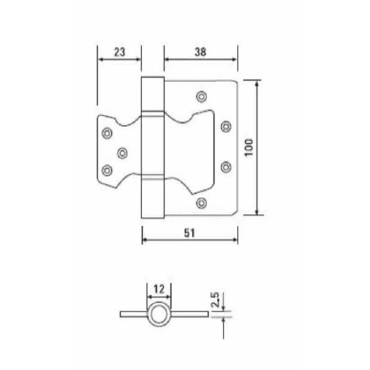 Stainless Steel Flush Door Hinges 100mm – view 4