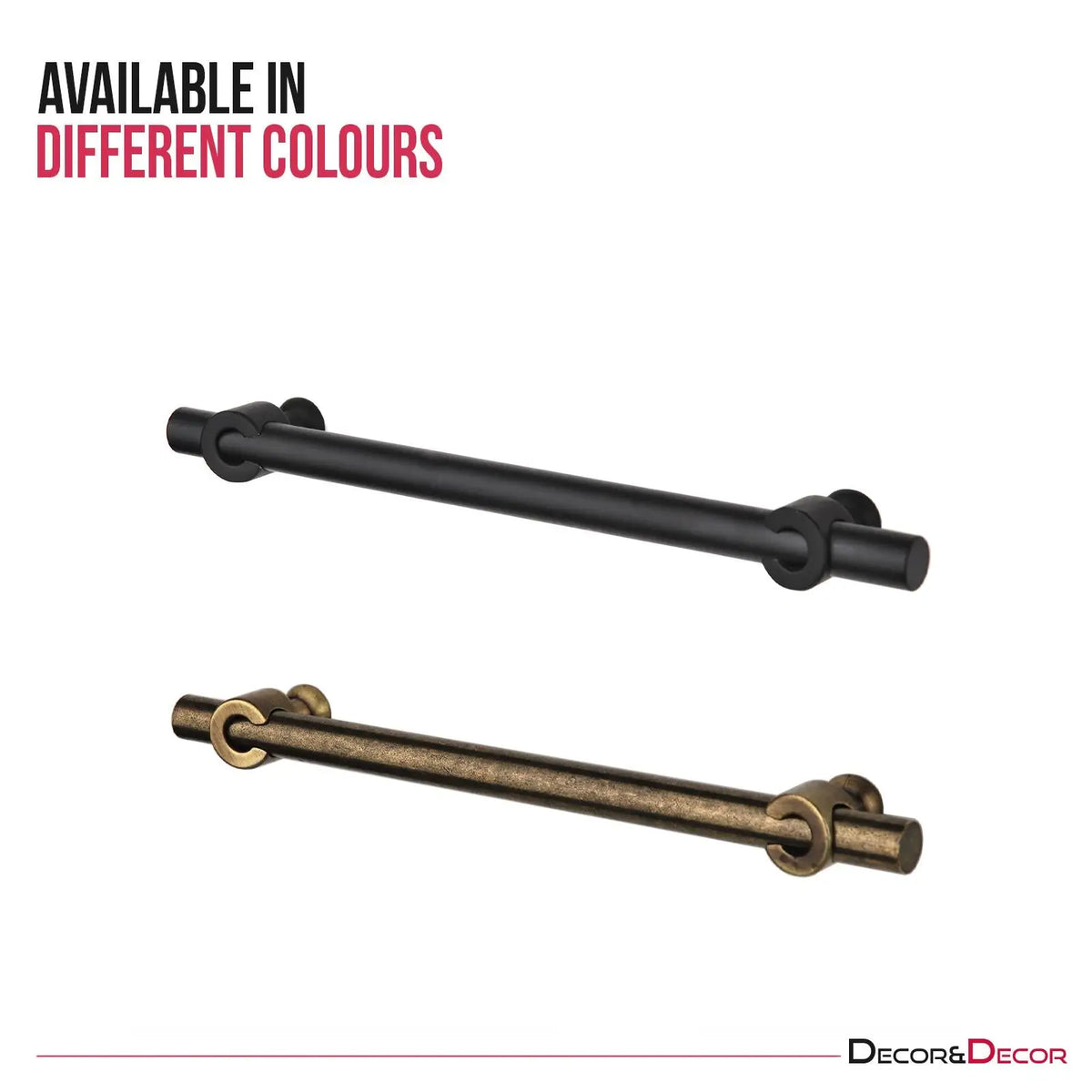 Tafetta - Traditional T-Bar Kitchen Handle - Antique Brass - Cupboard Handles