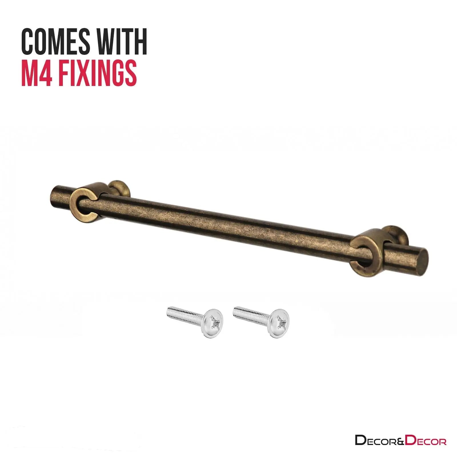 Tafetta - Traditional T-Bar Kitchen Handle - Antique Brass - Cupboard Handles