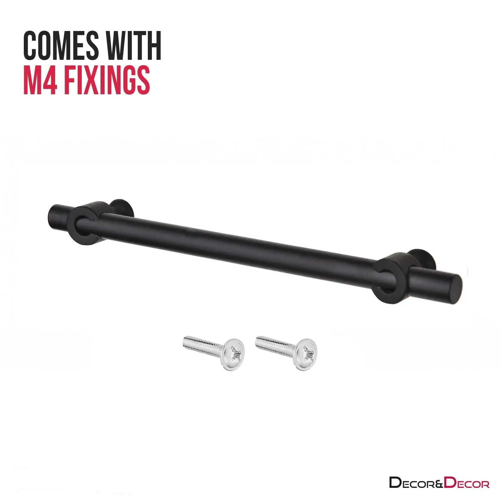 Tafetta - Traditional T-Bar Kitchen Handle - Matt Black - Cupboard Handles