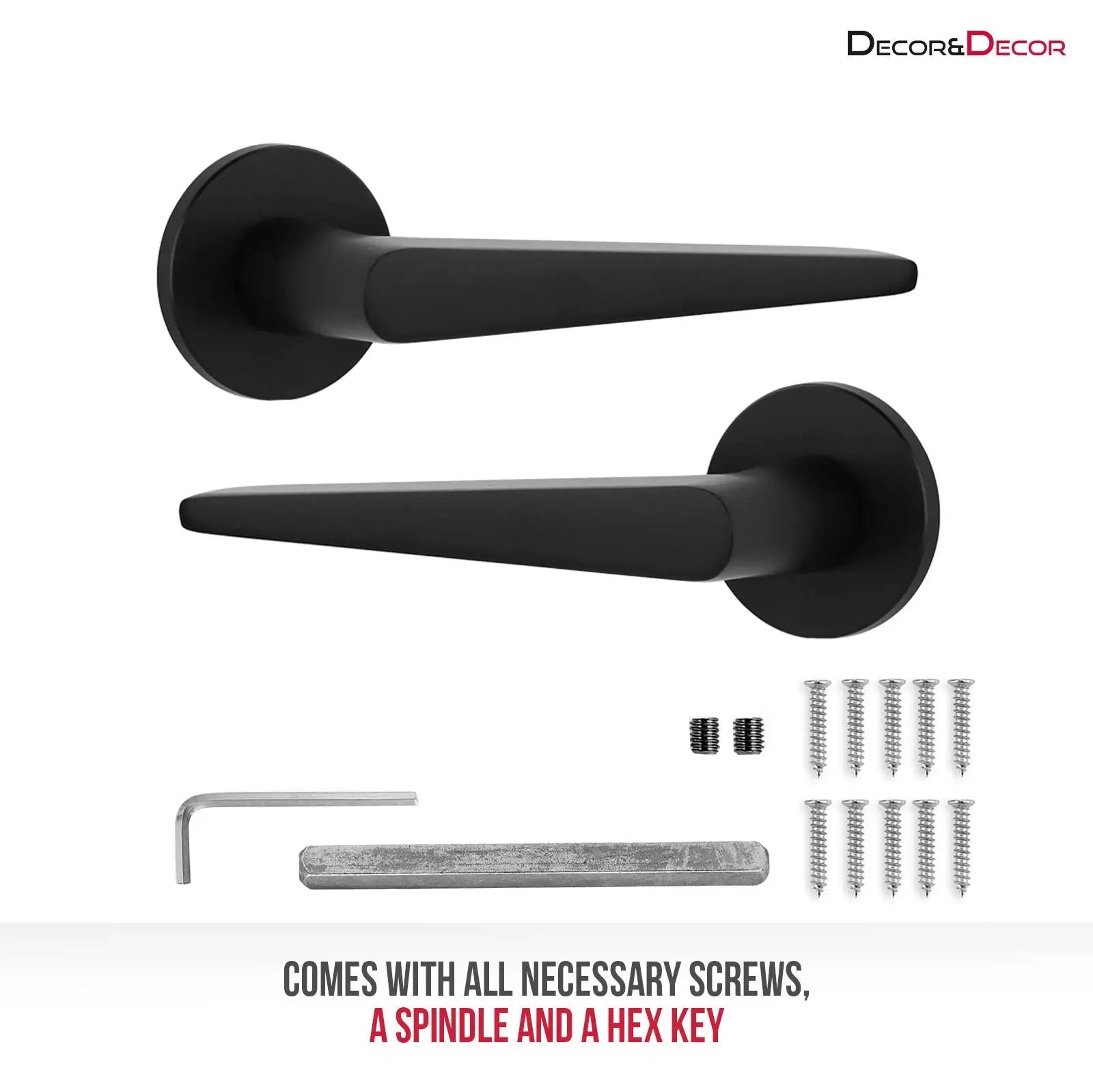 Terra Matt Black Passage Door Handles - Latch and Hinge Set - & Handle –