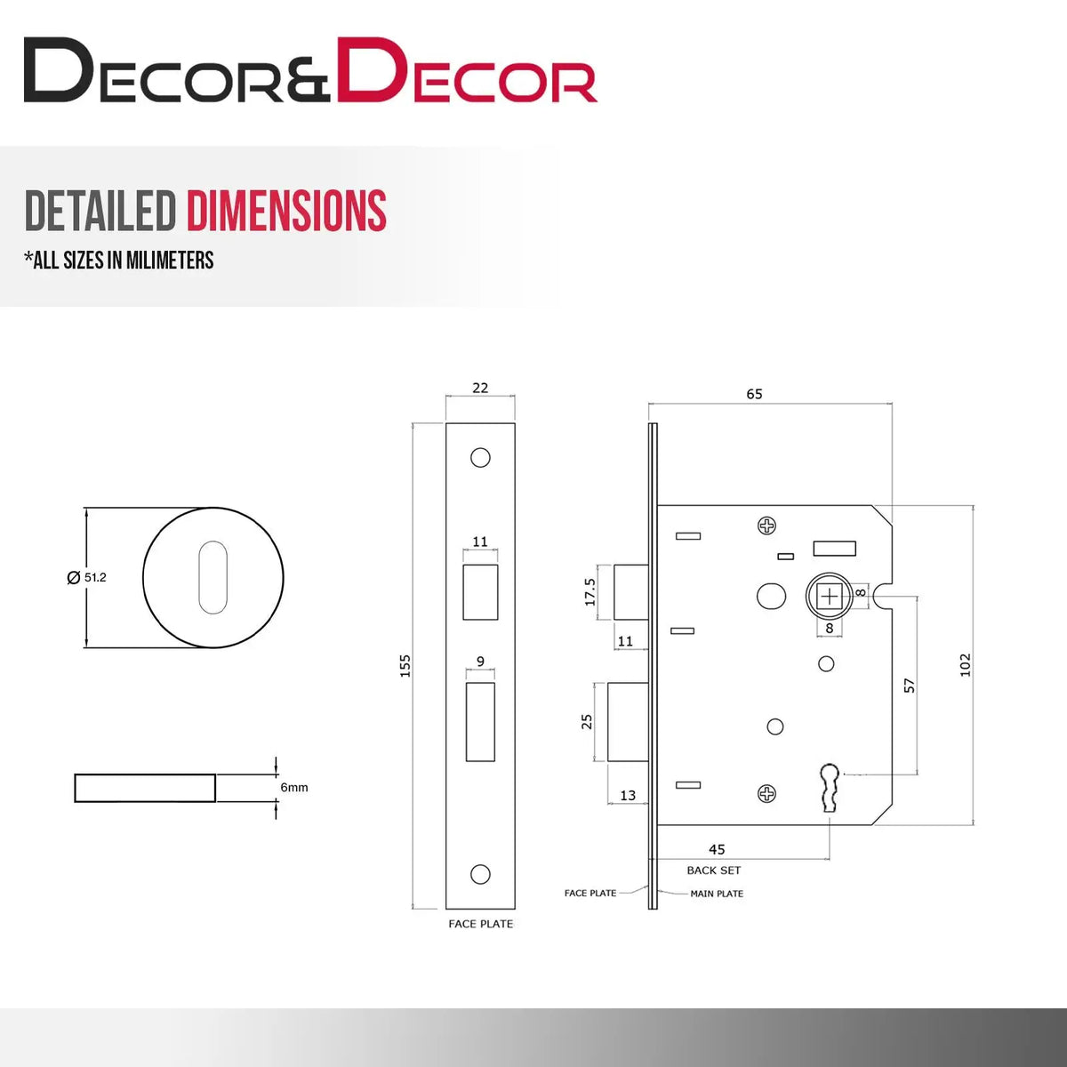 Terra Matt Black Privacy Door Handles - Sash Lock Kit Set – view 6