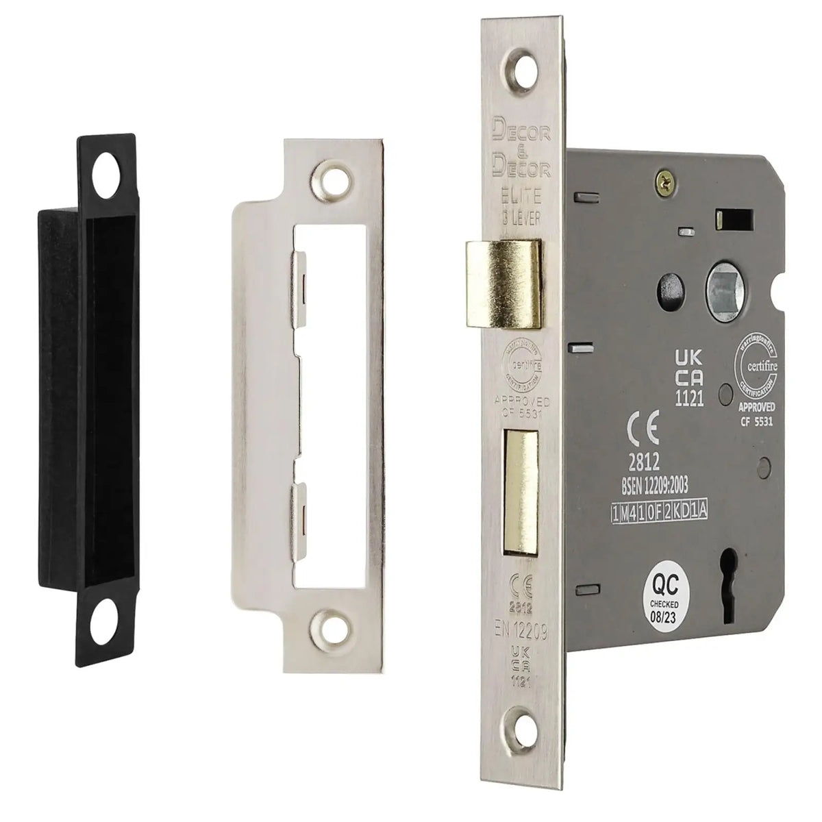 Terra Satin Nickel Privacy Door Handles - Sash Lock Kit Set - Handle –
