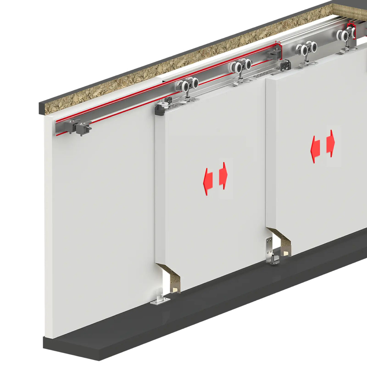 TP-Slide Telescopic Sliding Door Kit - 2 Door - 3000mm Track