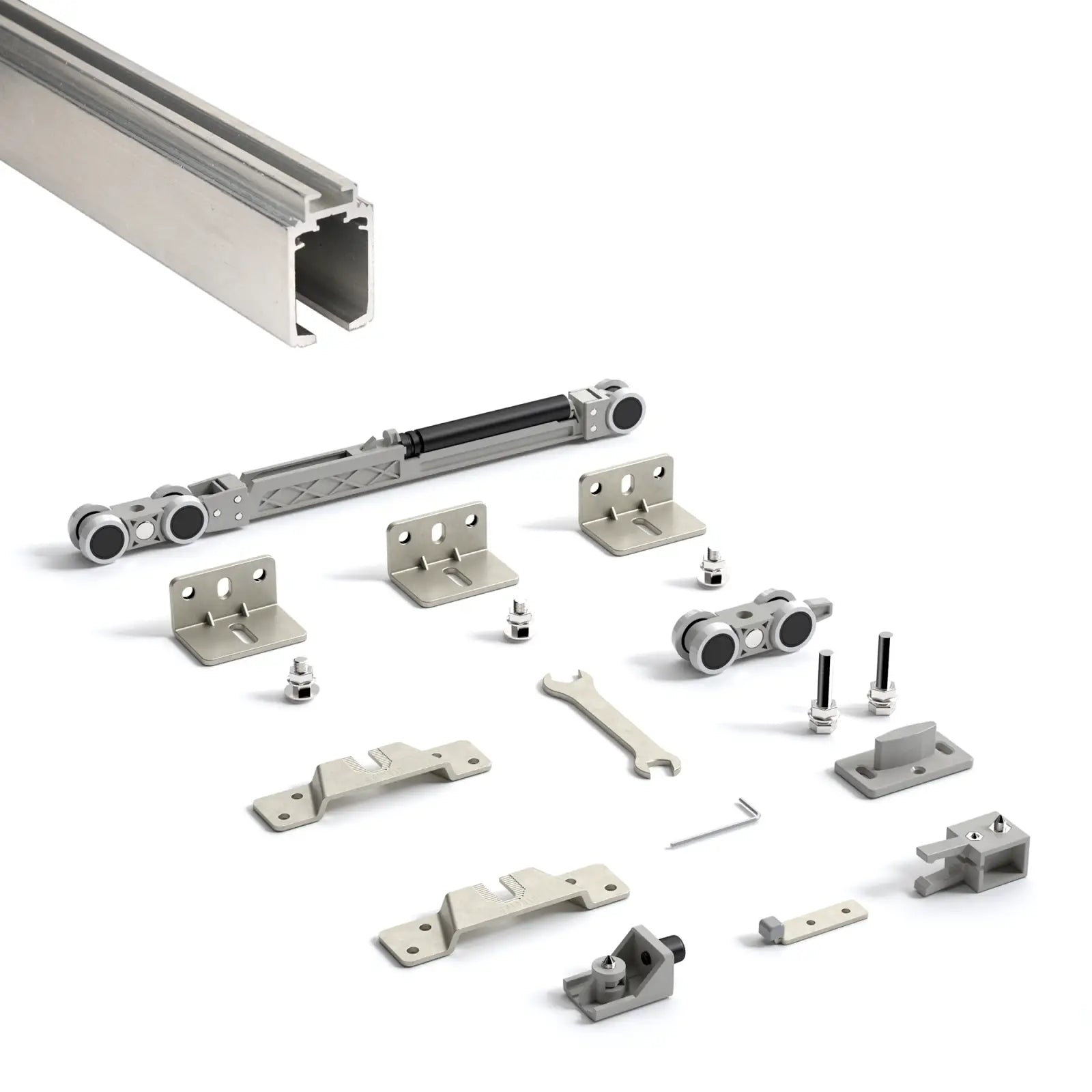 TS-Slide Top Hung Sliding Door Rail Kit - 1800mm Track - One Way Soft Close - Decor And Decor