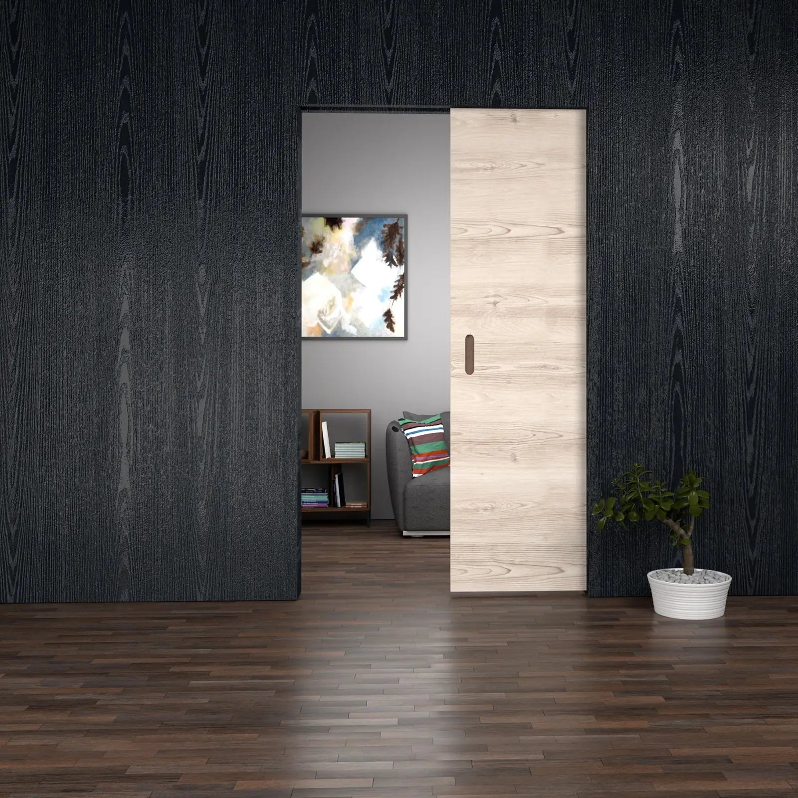 TS-Slide Top Hung Sliding Door Rail Kit - 1800mm Track - One Way Soft Close - Decor And Decor