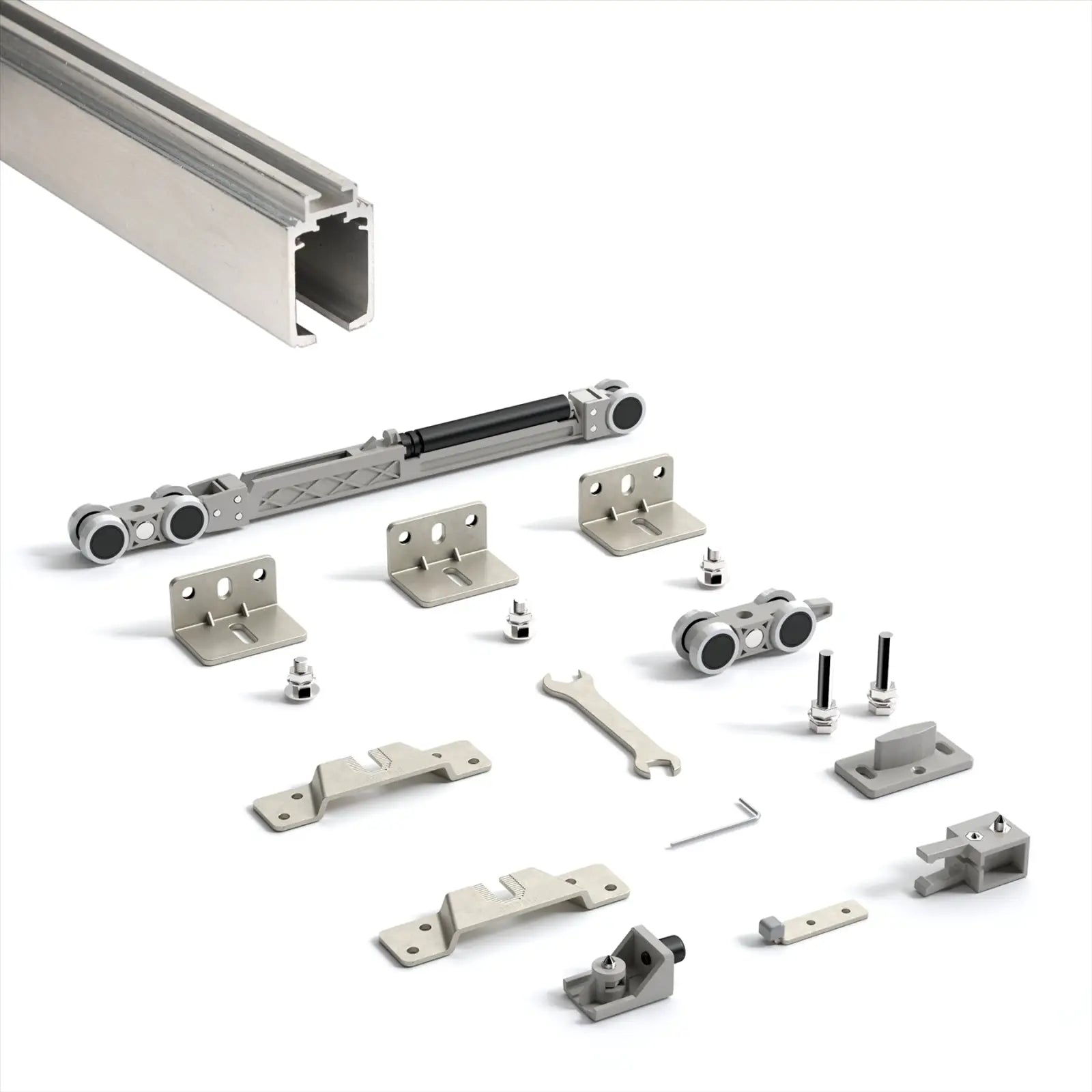 TS-Slide Top Hung Sliding Door Rail Kit - 2400mm Track - One Way Soft Close - Decor And Decor
