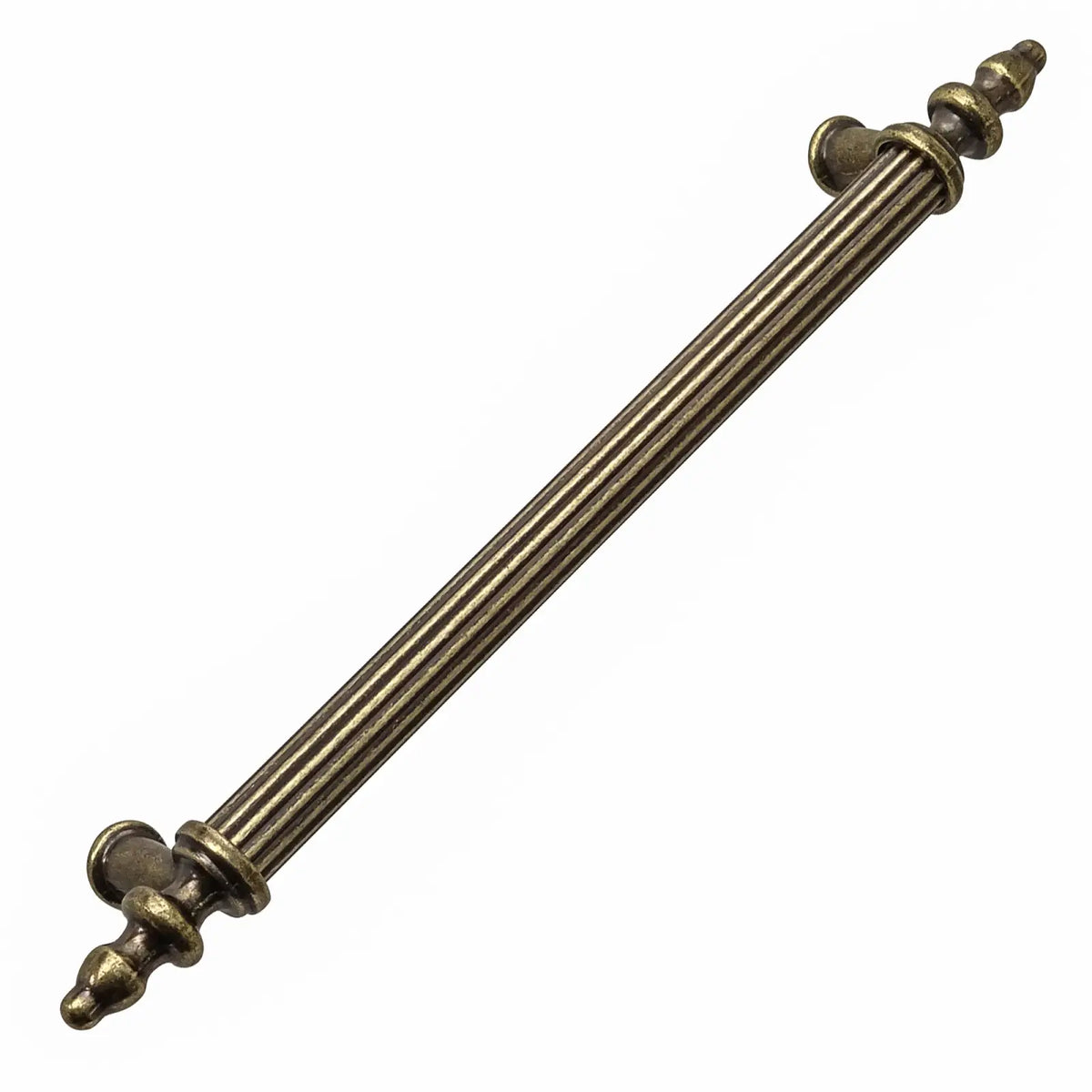 Antique brass reeded cabinet pull on Vandon Traditional T-Bar Kitchen Drawer Handle