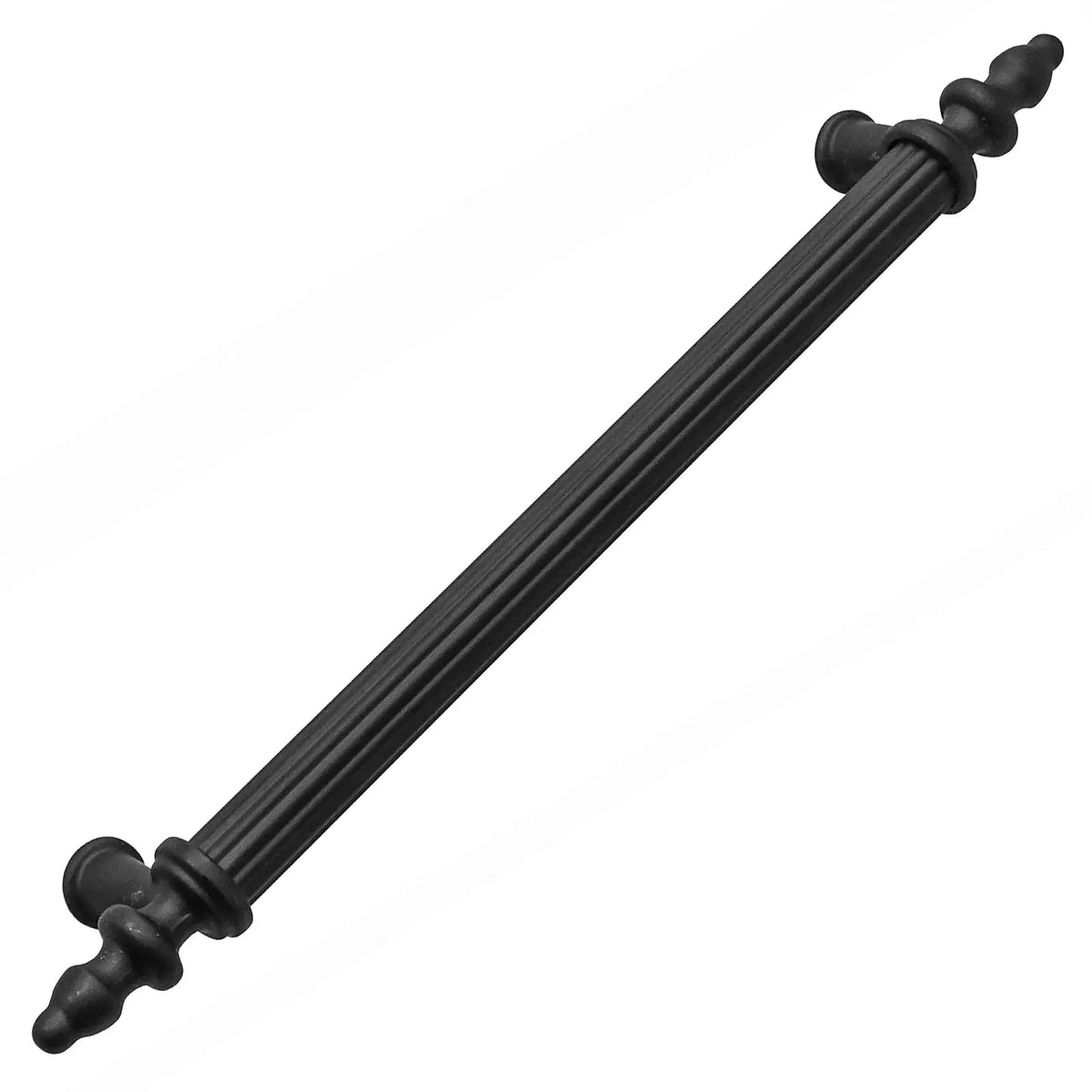Black fluted cabinet pull in the Vandon Traditional T-Bar Kitchen Drawer Handle Matt Black