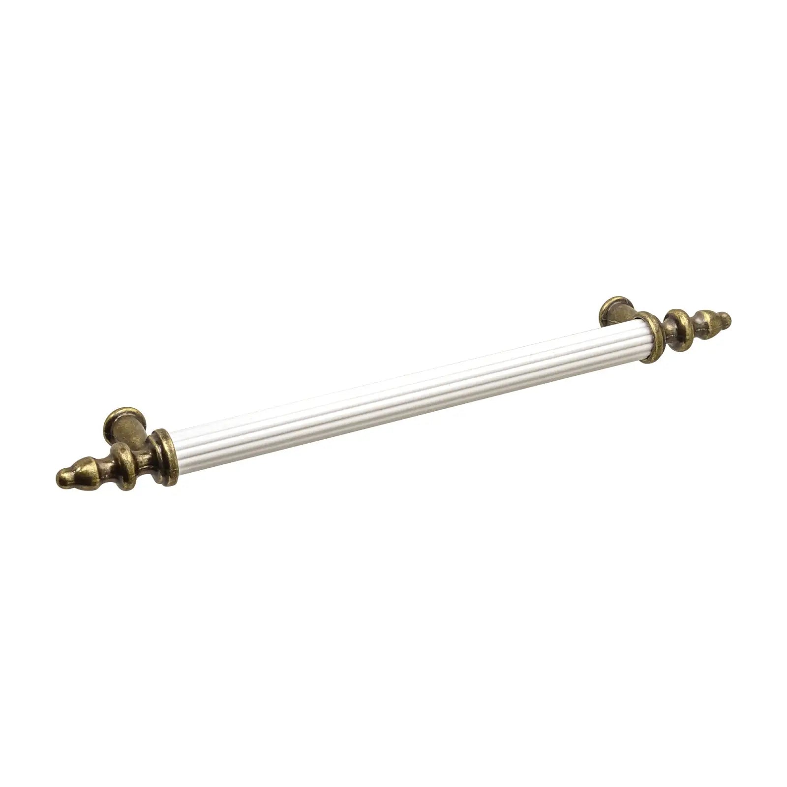 White and bronze cabinet pull on Vandon Traditional T-Bar Kitchen Drawer Handle
