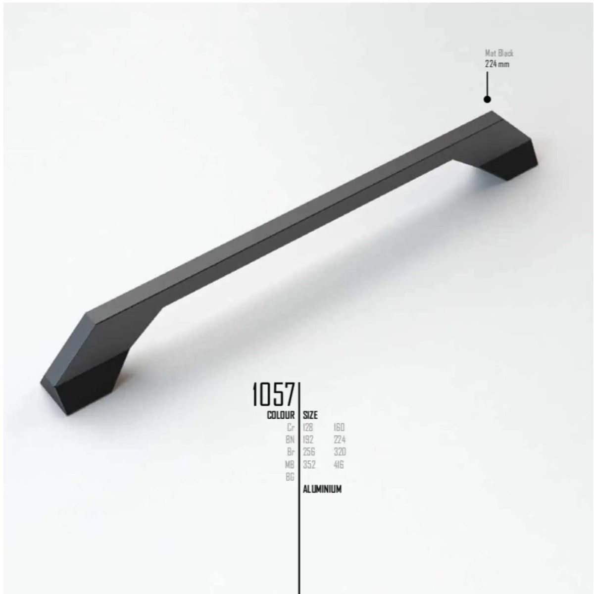 Veniero - D Shaped Wardrobe Door Handle - Matt Black – view 3