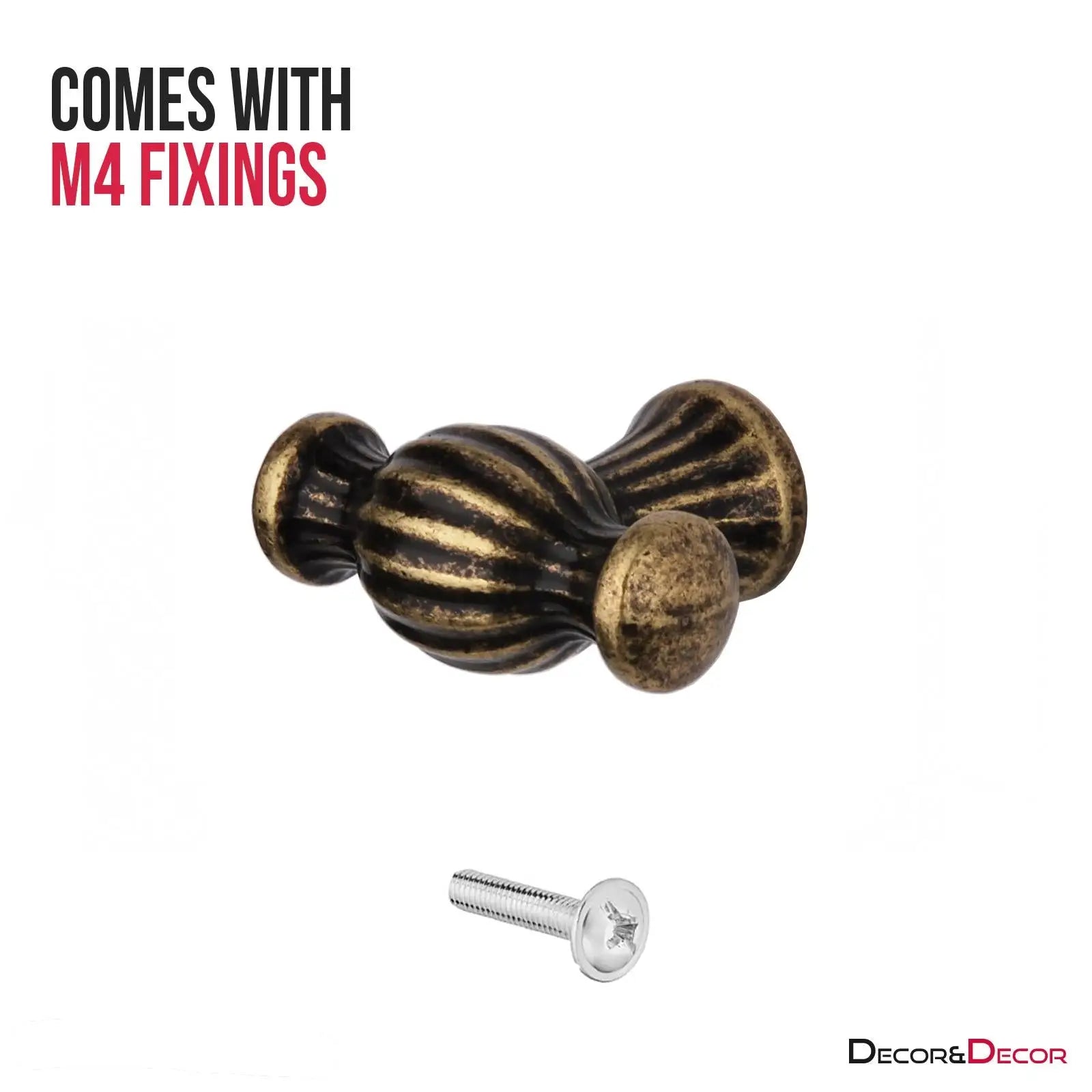 Verna - Traditional T- Bar Cabinet Knob - Antique Brass - Knobs