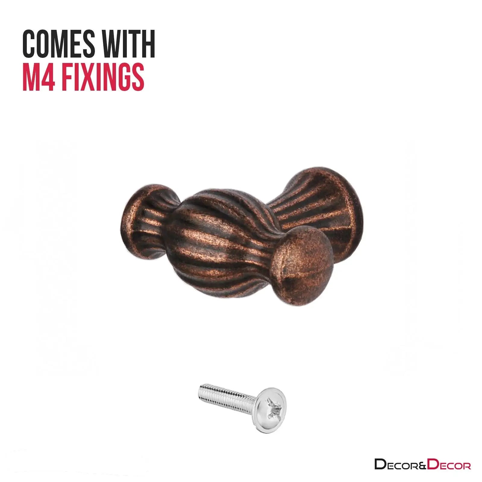 Verna - Traditional T- Bar Cabinet Knob - Antique Copper - Knobs