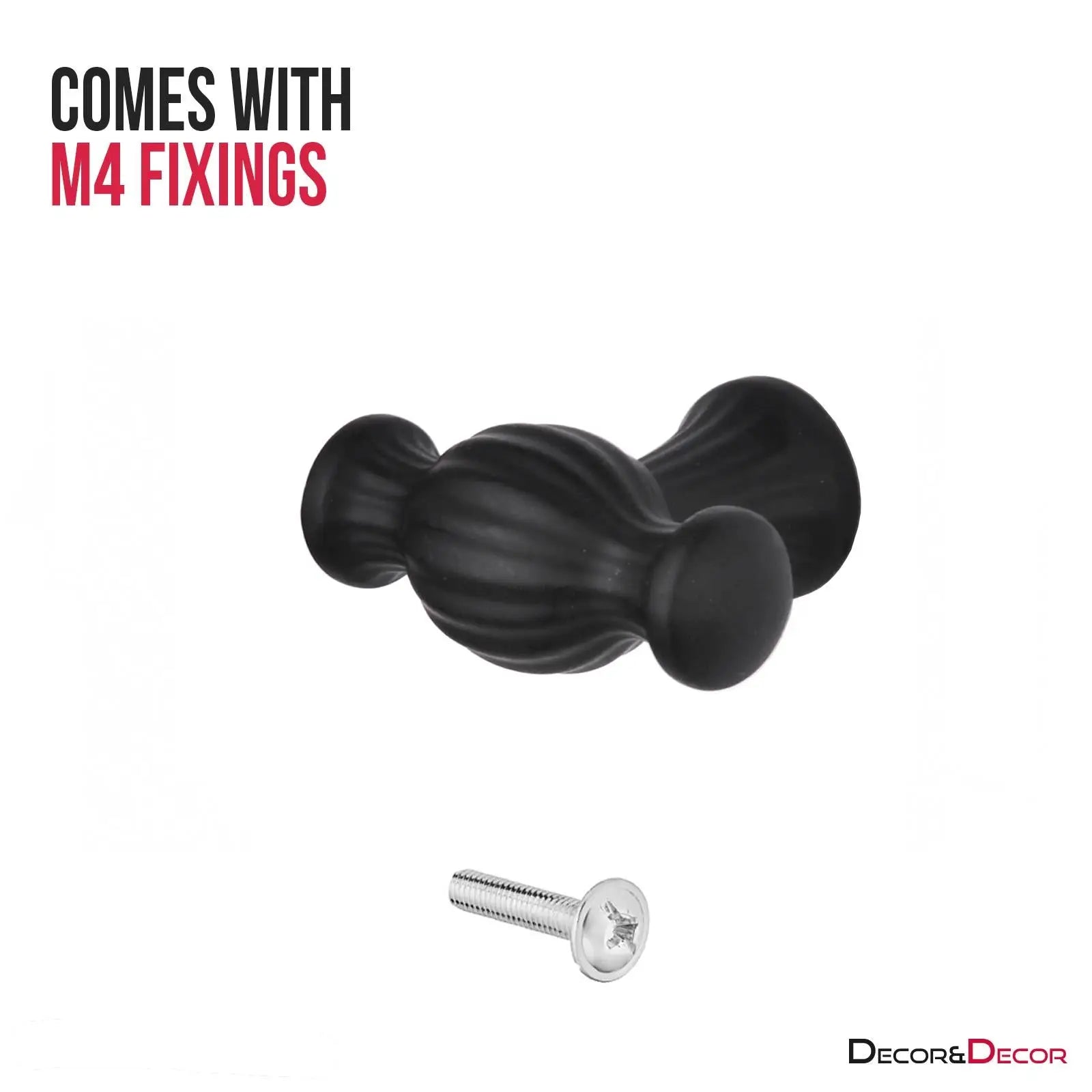 Verna - Traditional T- Bar Cabinet Knob - Matt Black - Knobs