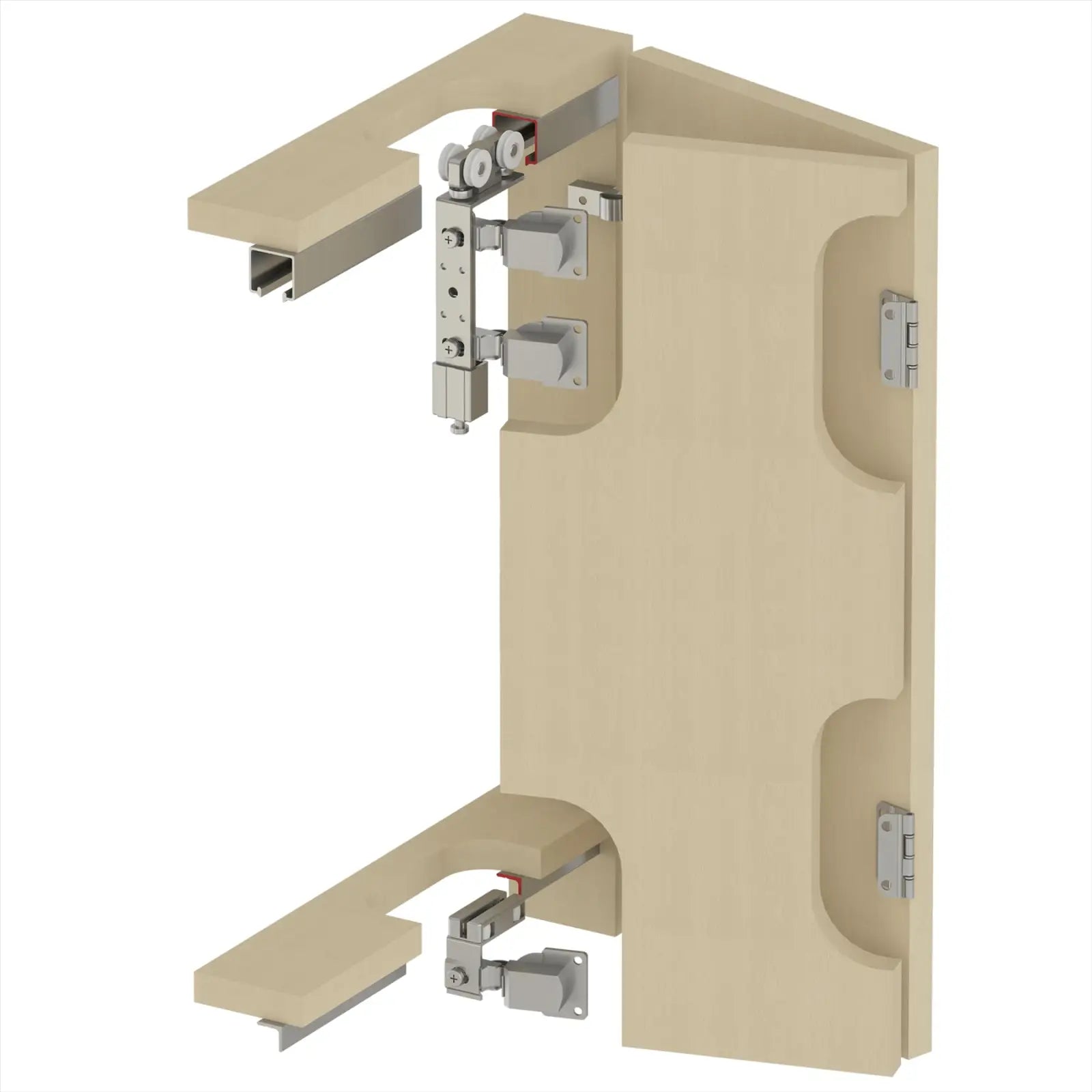 W-Slide BiFold Wardrobe Sliding Door Kit - 4 Door - 1800mm Track - Decor And Decor