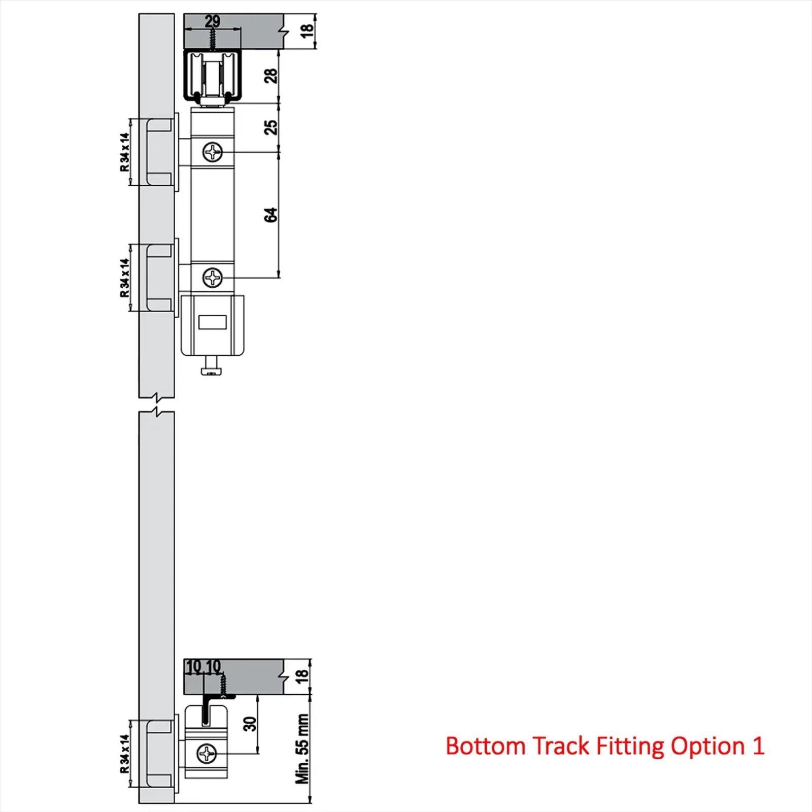 W-Slide BiFold Wardrobe Sliding Door Kit - 4 Door - 1800mm Track - Decor And Decor