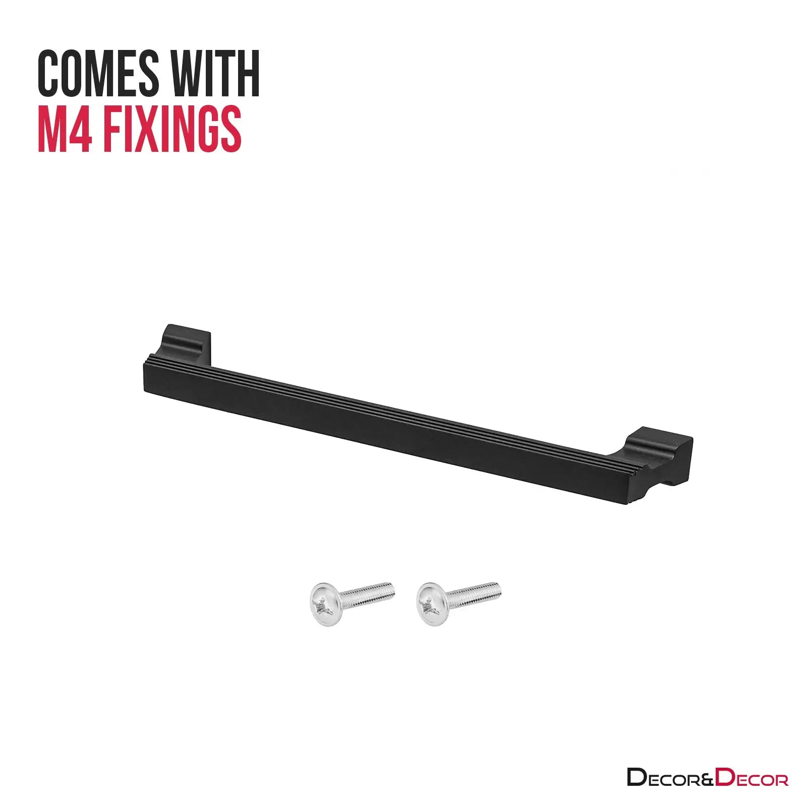 Zinnia - D Shaped Kitchen Drawer Handle - Matt Black - Cupboard Handles - Sleek D-Shaped in Matte