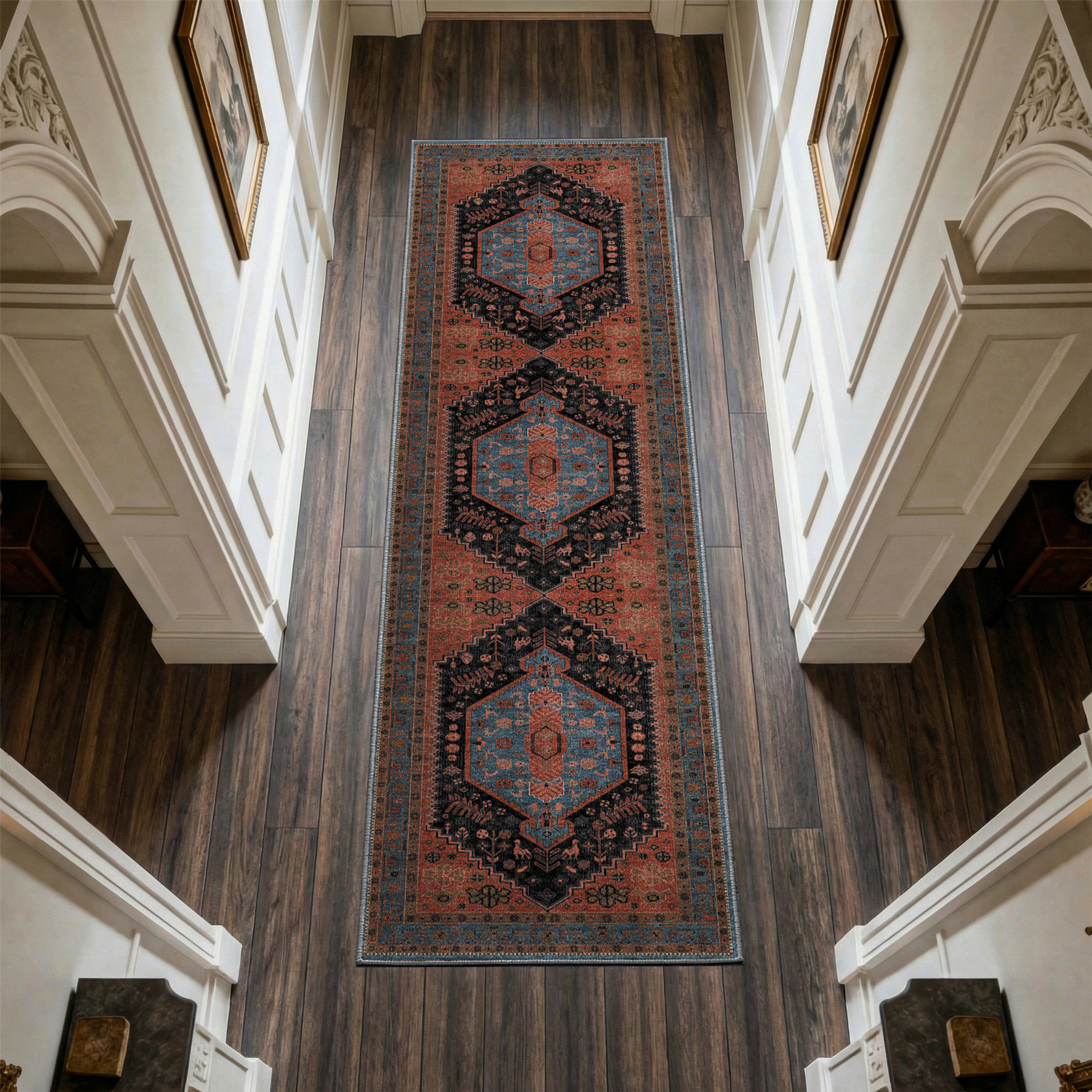 Lunora - Traditional Washable Runner Hallway Rug - 80x300cm