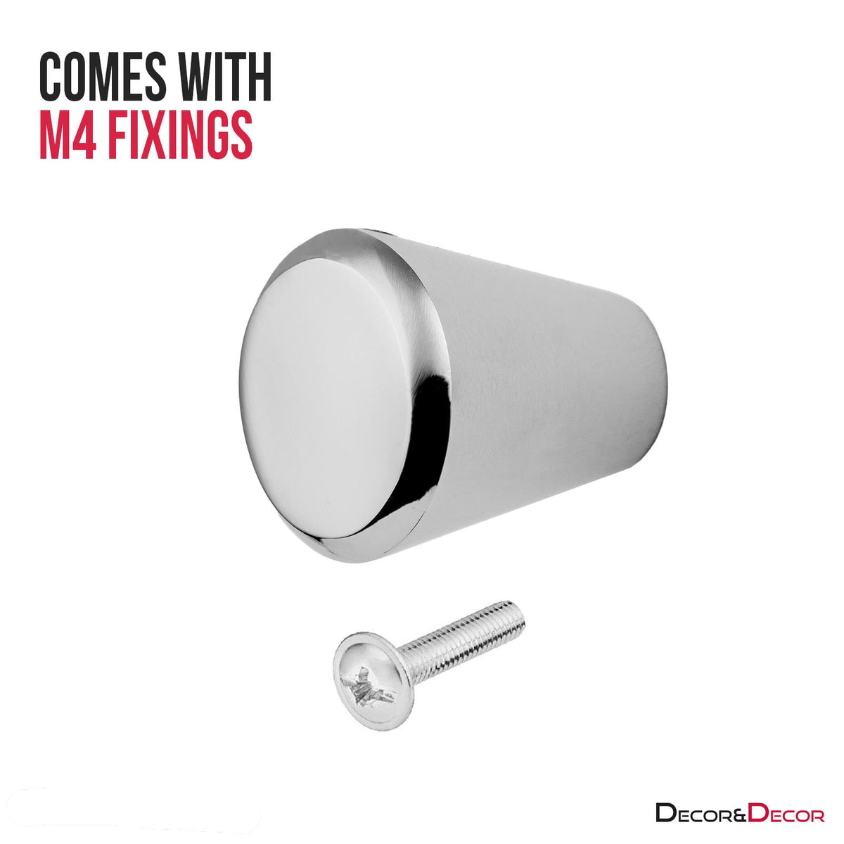 Lunaria - Cone Kitchen Cabinet Knob - Polished Chrome – view 5