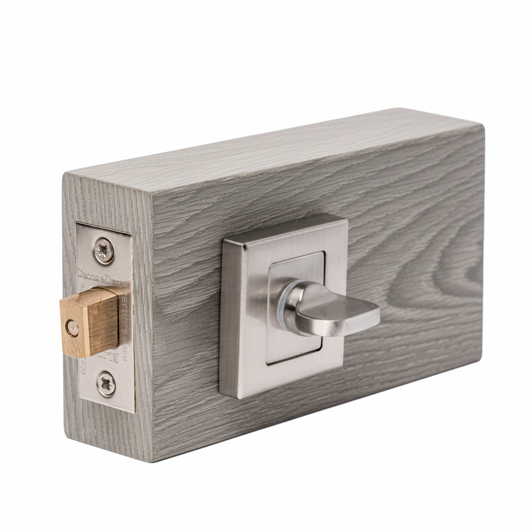 Fire Rated Tubular Mortice Deadbolt and Square Bathroom Turn And Release Thumbturn - Satin Nickel - Wc Thumb Turn | Decoranddecor