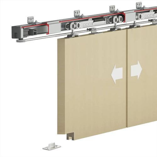 DS-Slide Double Synchro Sliding Door Kit - 3000mm Track - One Way Soft Close - Decor And Decor