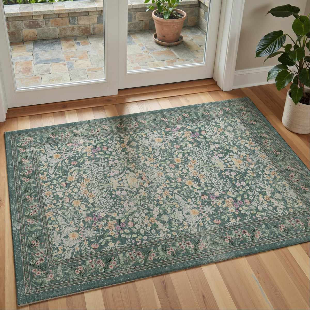 Zafira - Floral Washable Small Rug - 60x90cm – view 8