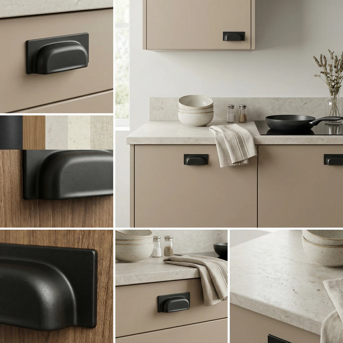 Tala - Square Cup Handle - Matt Black – view 2