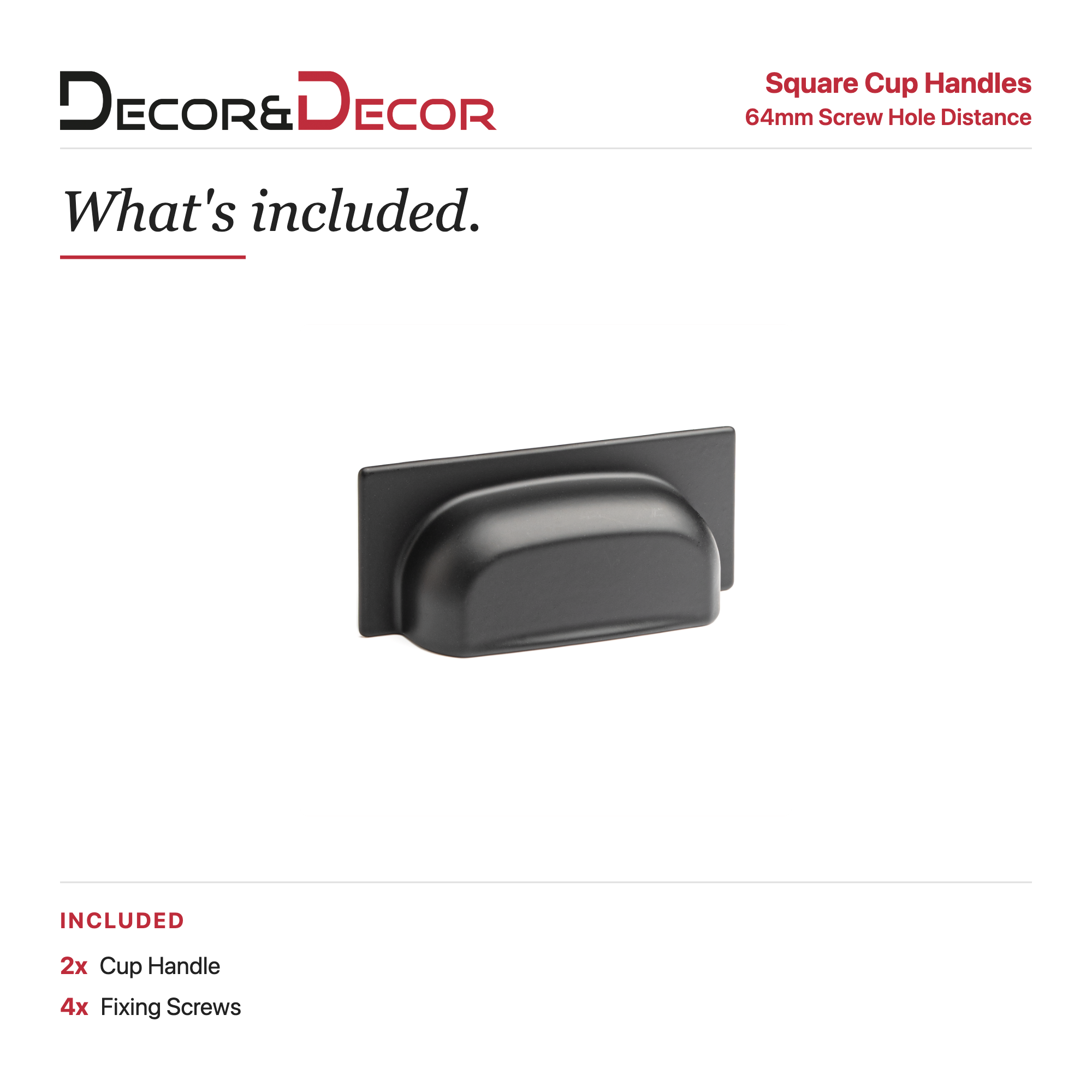 Tala - Square Cup Handle - Matt Black - Decor And Decor