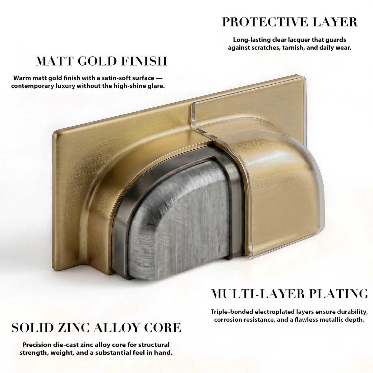 Tala - Square Cup Handle - Gold – view 5