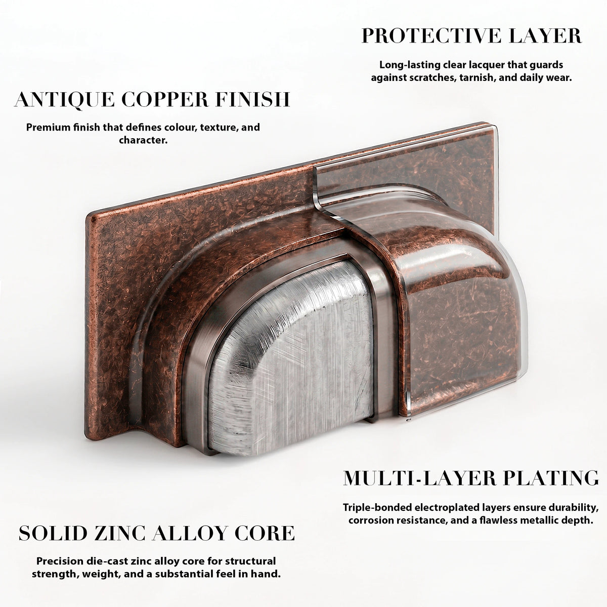 Tala - Square Cup Handle - Antique Copper – view 5